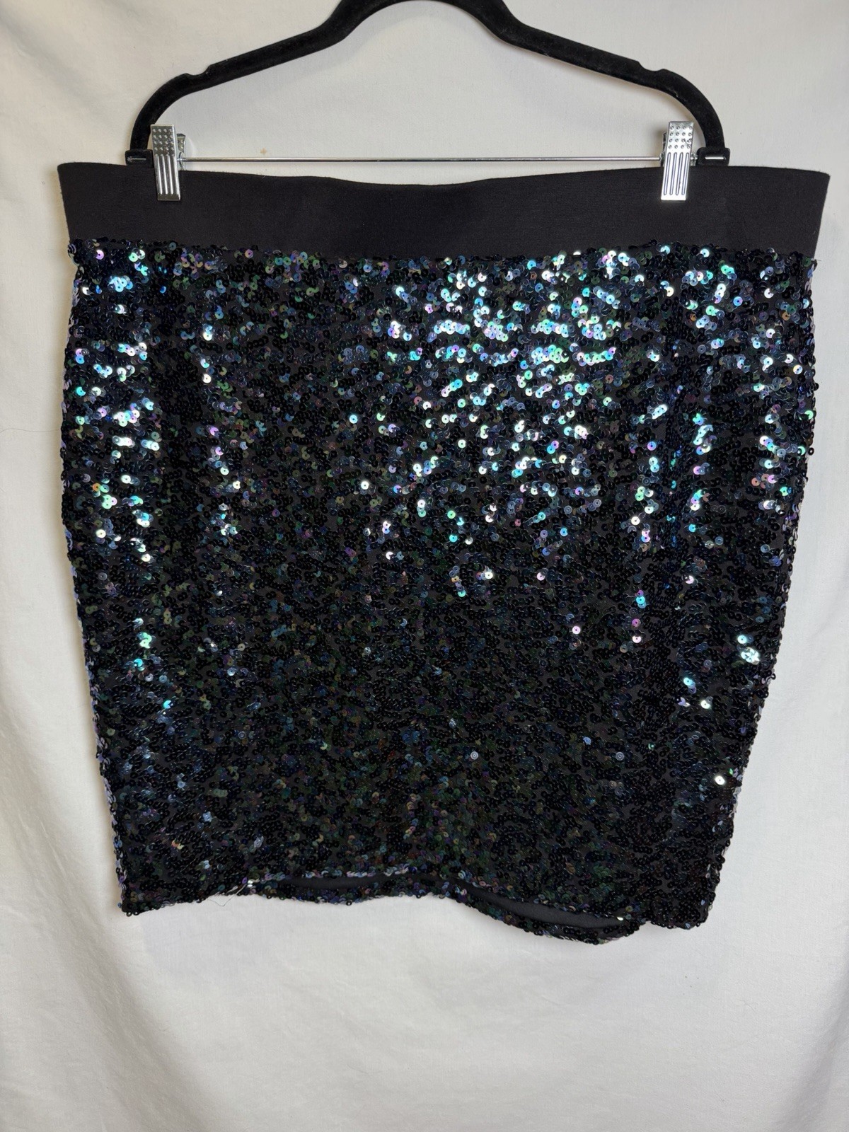NWT Torrid Iridescent Sequin Blue Green Skirt Sz 3 Elastic Band Holiday Party NWT Torrid Iridescent Sequin Blue Green Skirt Sz 3 Elastic Band Holiday Party