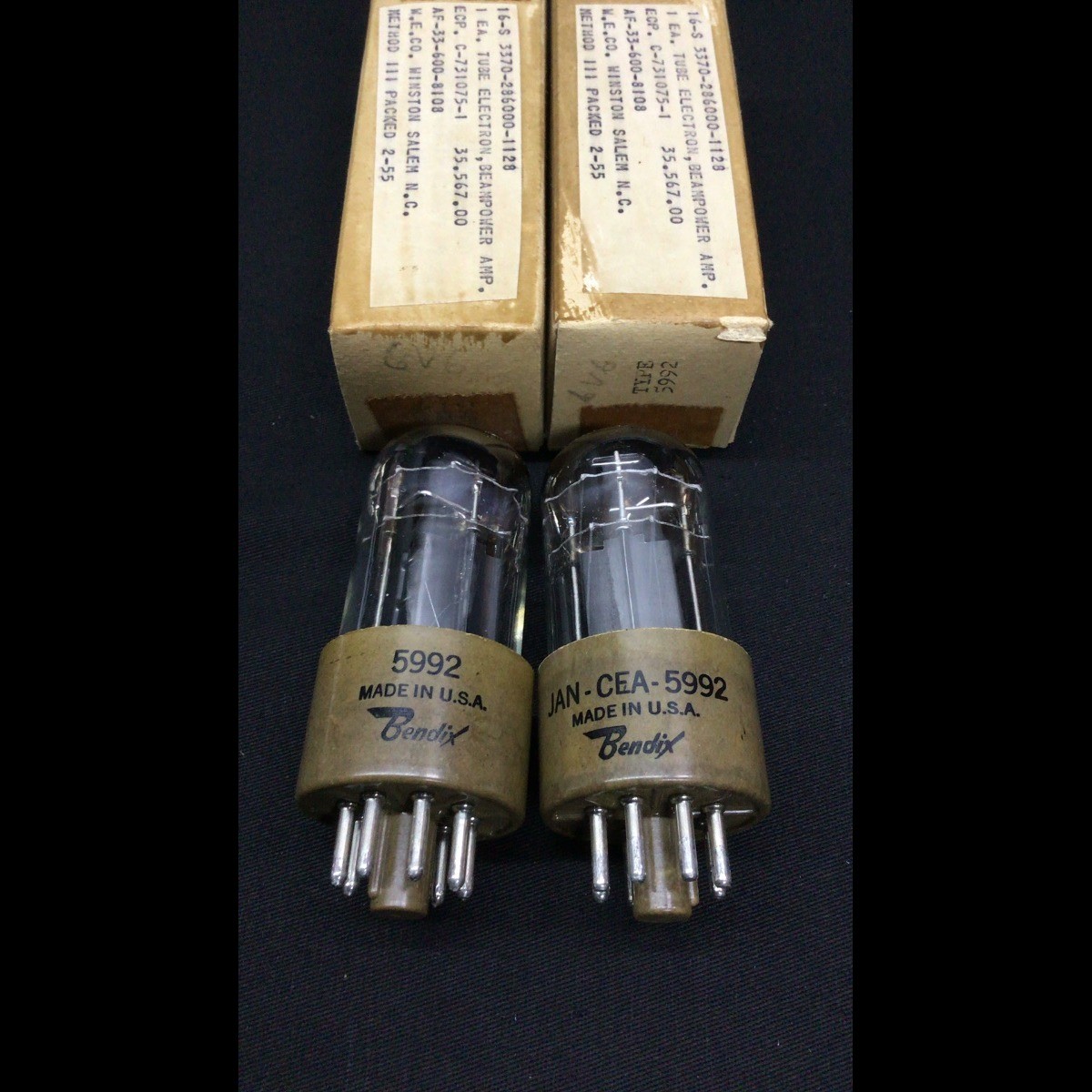 NOS NIB Pair BENDIX JAN CEA 5992 Holy Grail (6V6GT) Vacuum Tubes TESTED C.9501