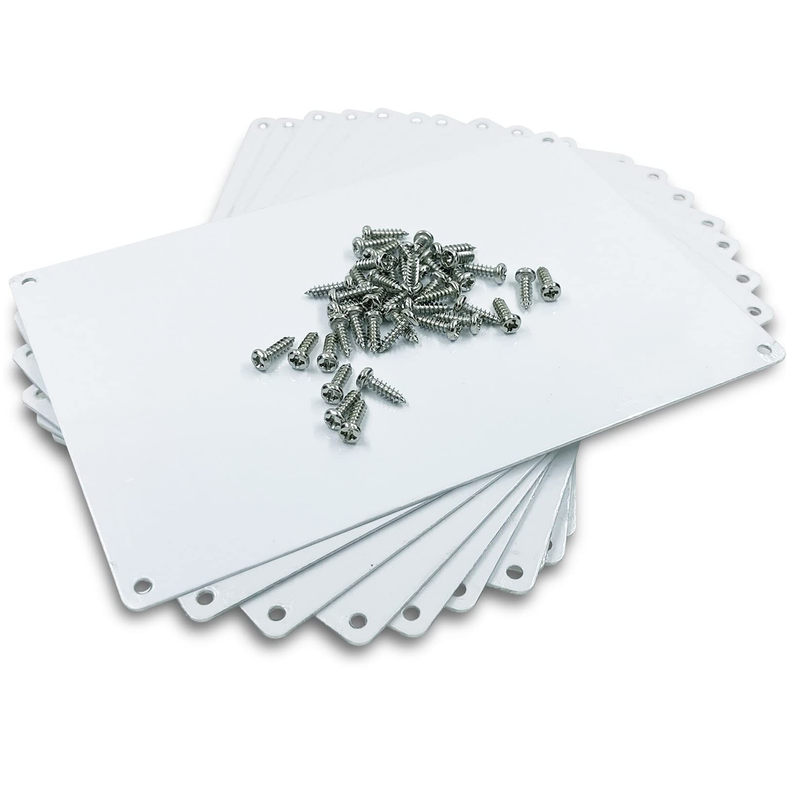 Sublimation Aluminum Blanks with Mounting Screws 100X150X1mm Pure White, 10PCS