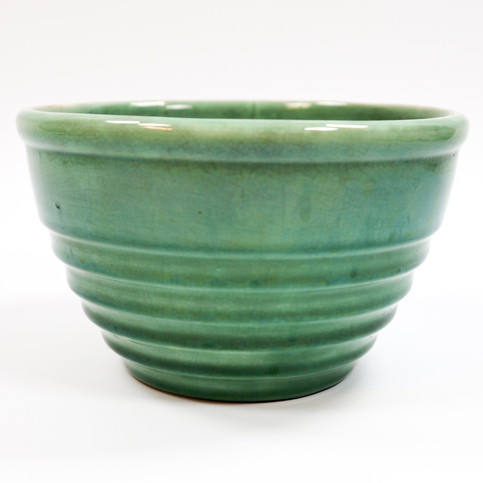 Vintage HULL Green Beehive Mixing Bowl TOASTY Crazing Cracks Old Beauty Vintage HULL Green Beehive Mixing Bowl TOASTY Crazing Cracks Old Beauty