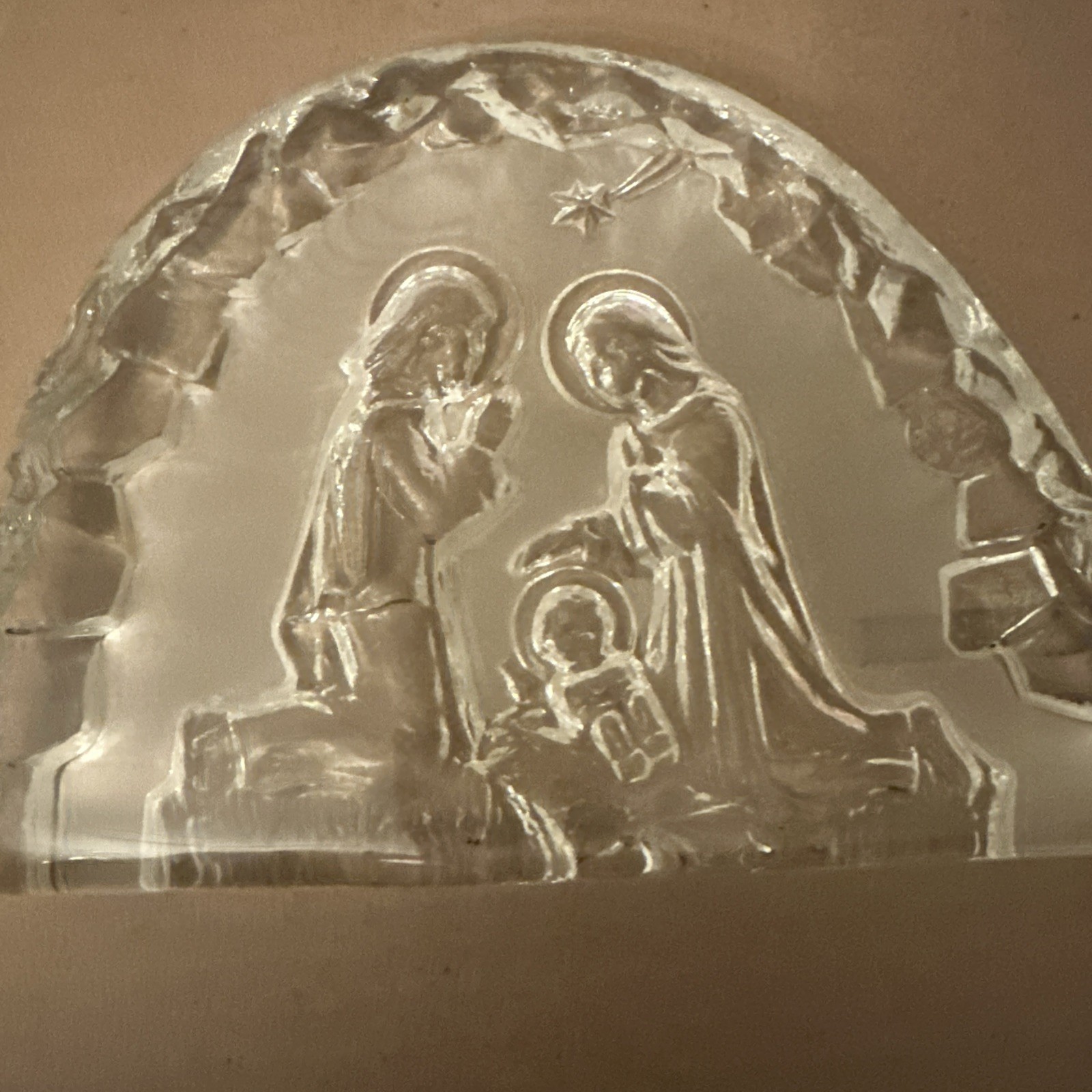 Vintage ZABKOWICE Glass NATIVITY SCENE Christmas HOLY FAMILY Poland 8.5\ Vintage ZABKOWICE Glass NATIVITY SCENE Christmas HOLY FAMILY Poland 8.5\