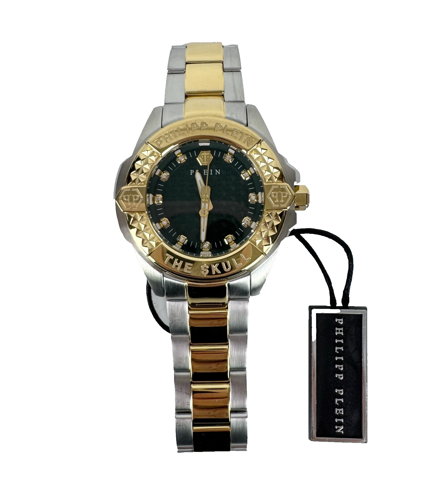 $495 Philipp Plein New Auth Majesty Quartz Ladies Watch PWOFA0625 Two Tone Green