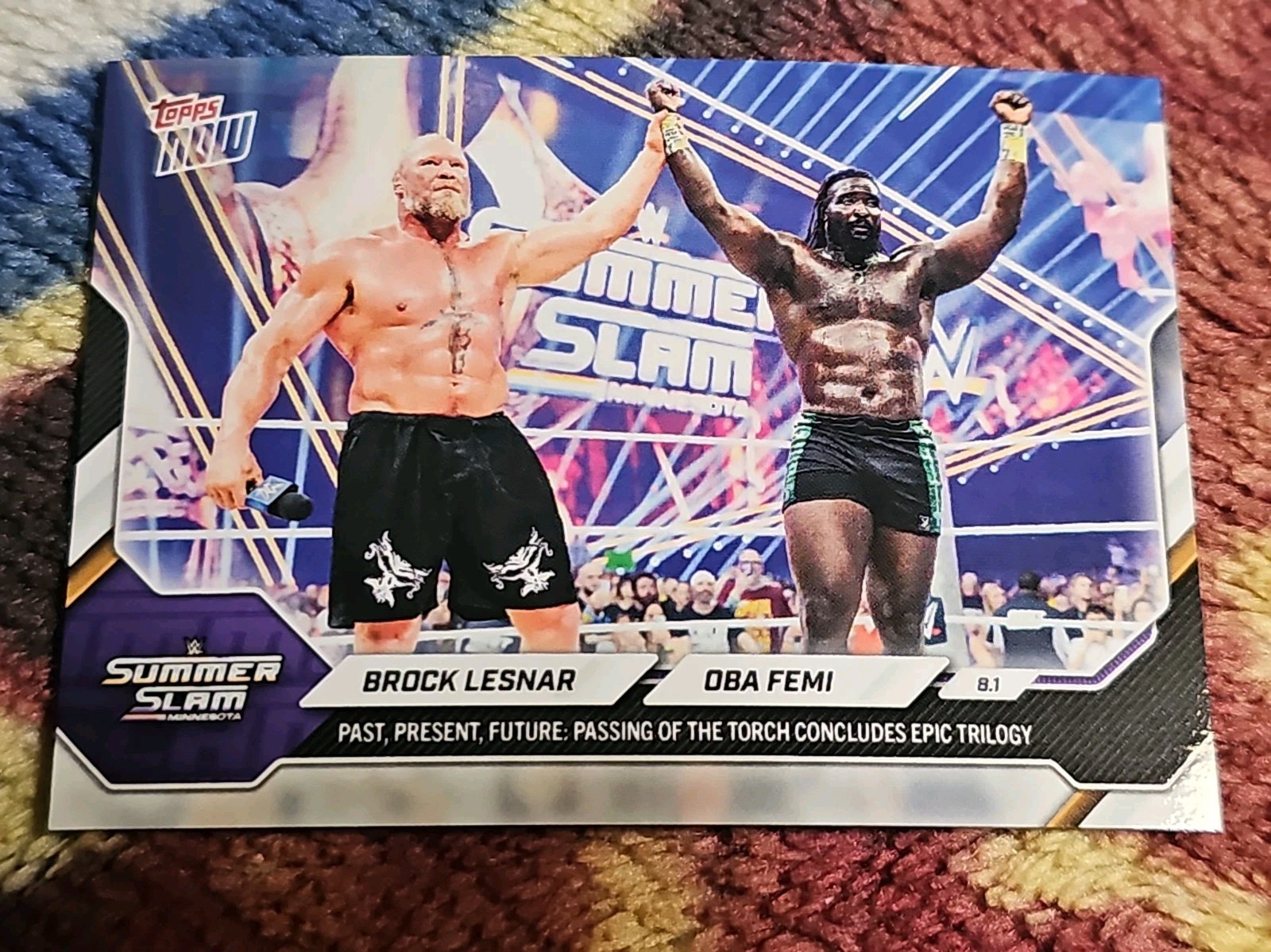2026 Topps Now WWE #78 Brock Lesnar Oba Femi SummerSlam IN HAND *009 2026 Topps Now WWE #78 Brock Lesnar Oba Femi SummerSlam IN HAND *009