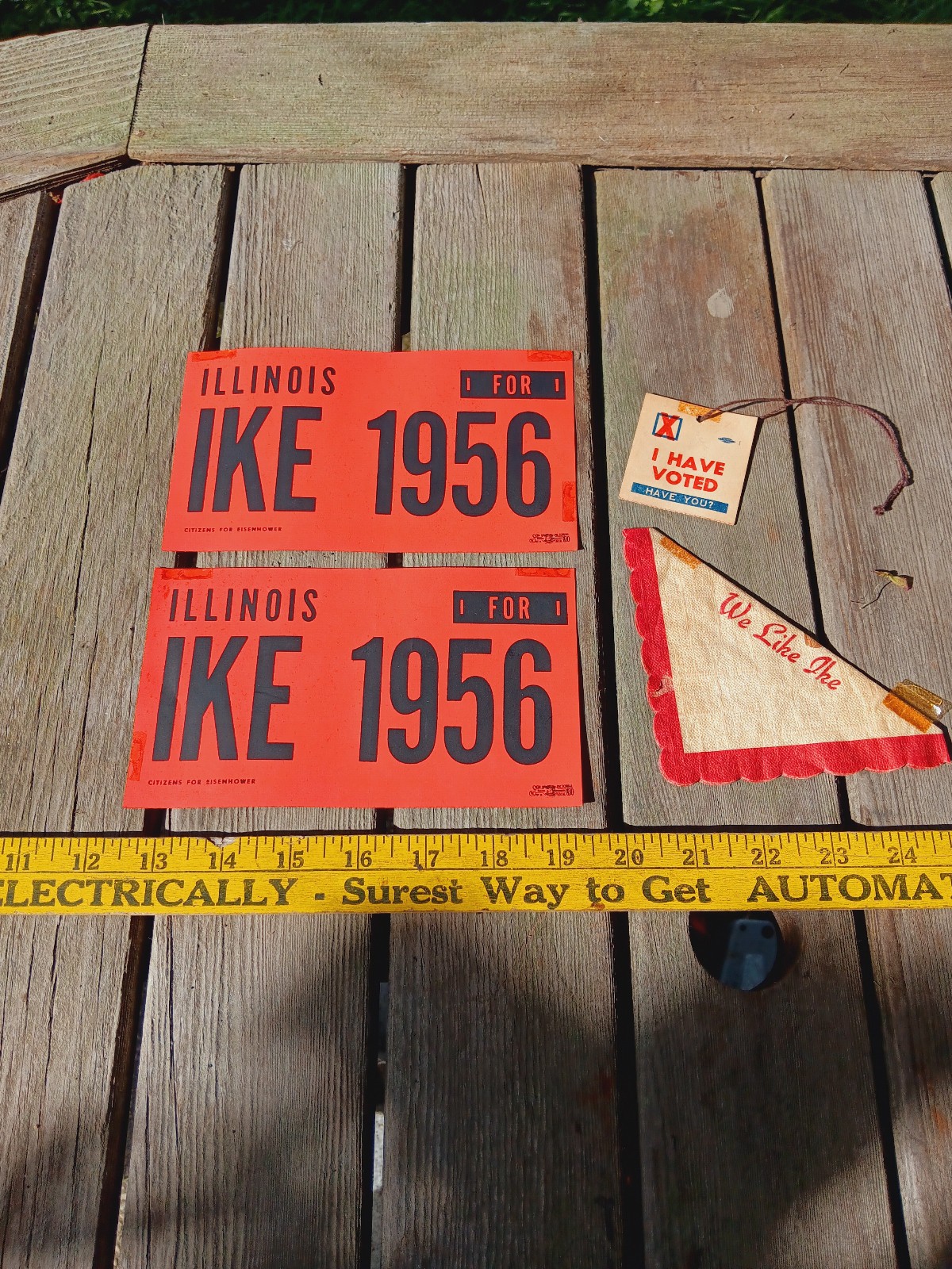 2 Eisenhower Illinois IKE 1956 Bumper Stickers & More - Campaign Memorabilia 2 Eisenhower Illinois IKE 1956 Bumper Stickers & More - Campaign Memorabilia