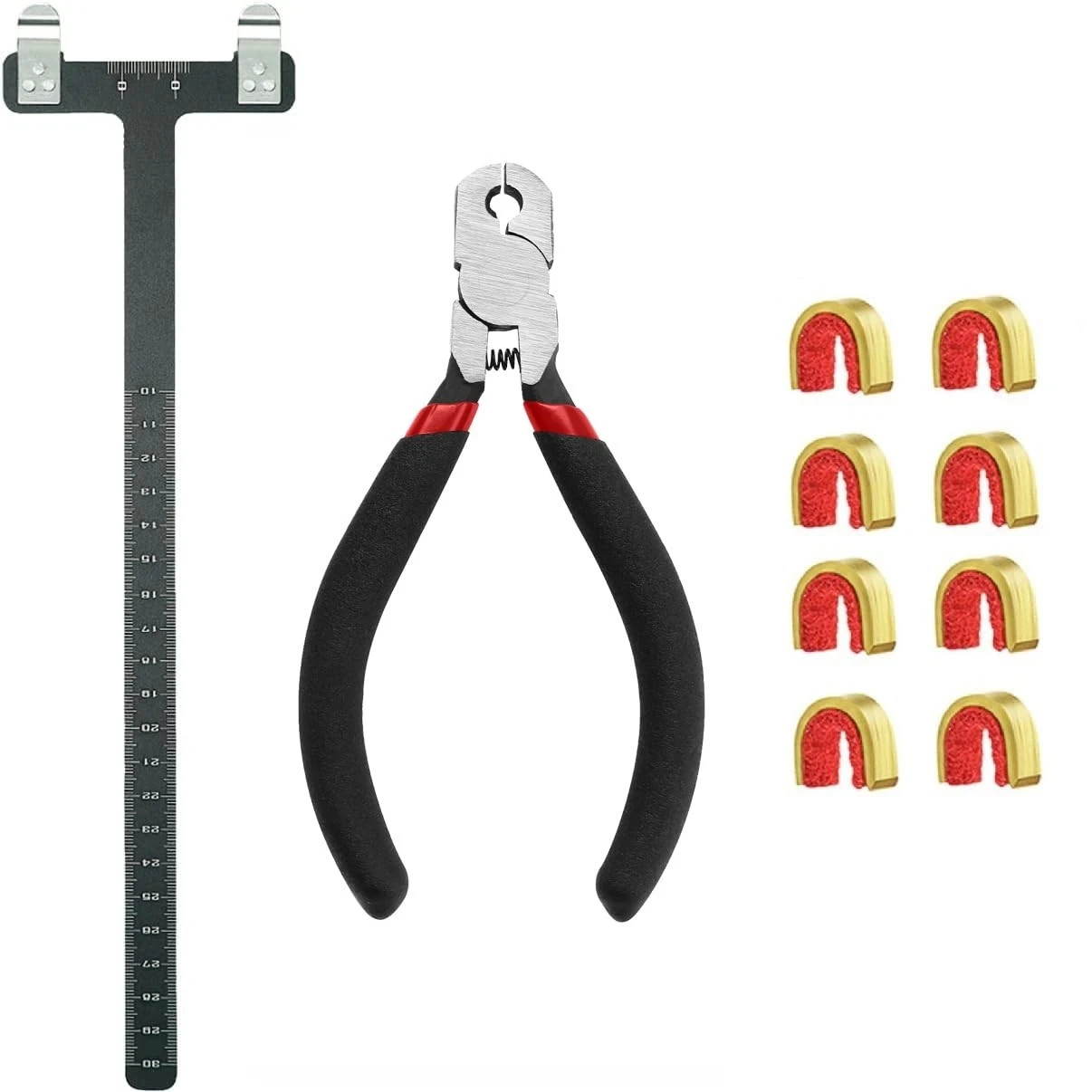 Archery Bow String Nocking Points Set with T Square Ruler Black Archery Bow String Nocking Points Set with T Square Ruler Black
