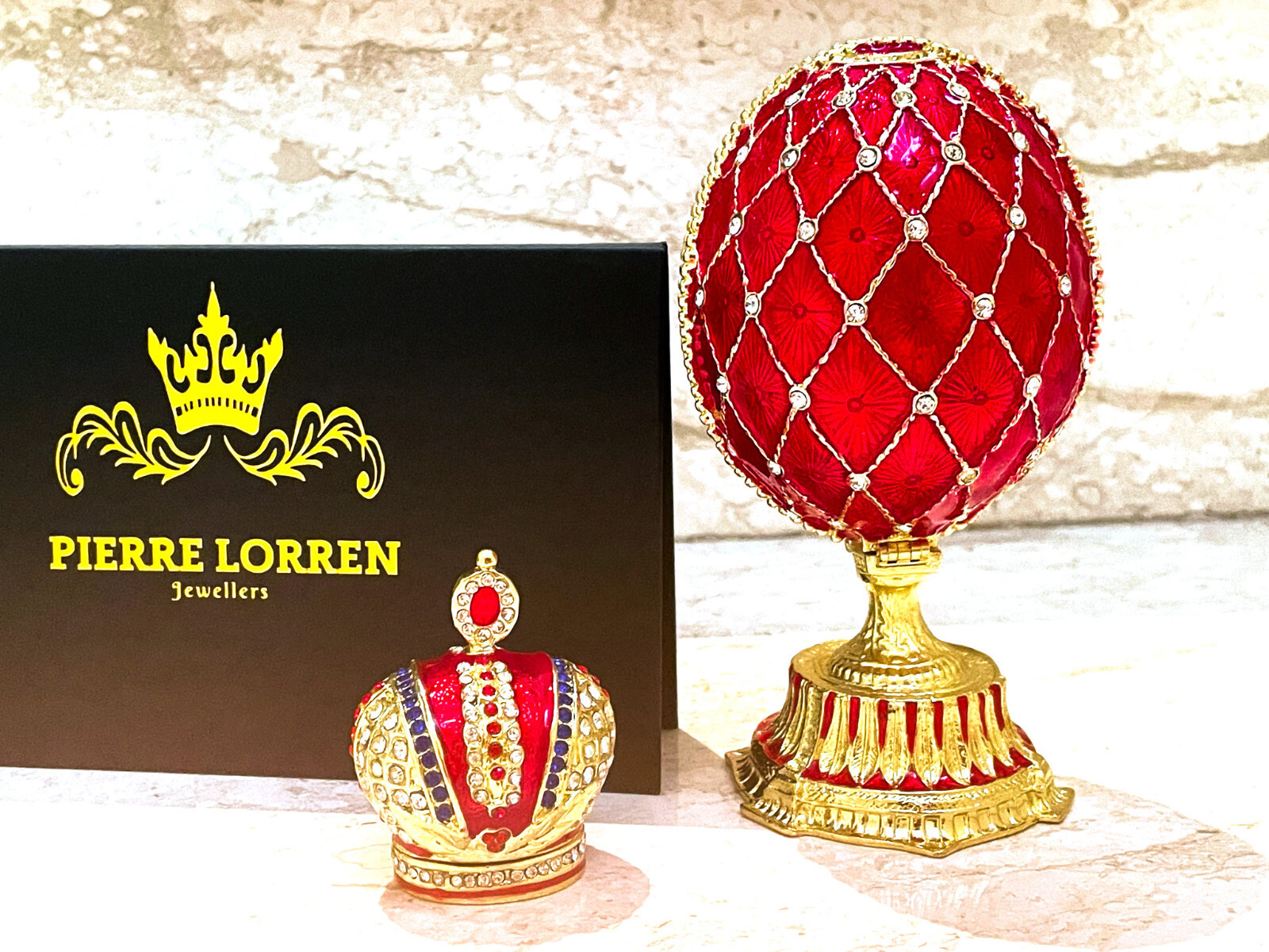 Imperial Collection Faberge Eggs Royal Easter Egg Trinket 24k GOLD Fabergé 5.1