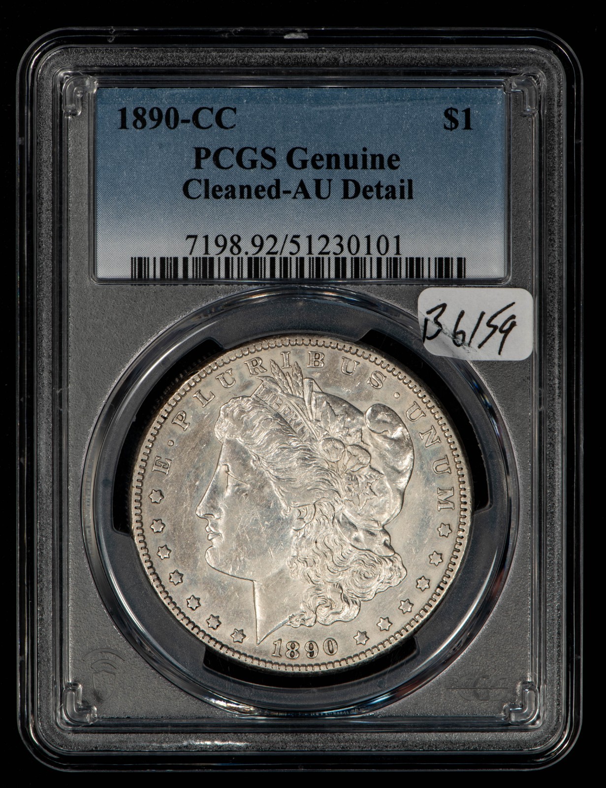 1890-CC $1 Morgan Silver Dollar - Key Date Carson City - PCGS AU Detail - B6159