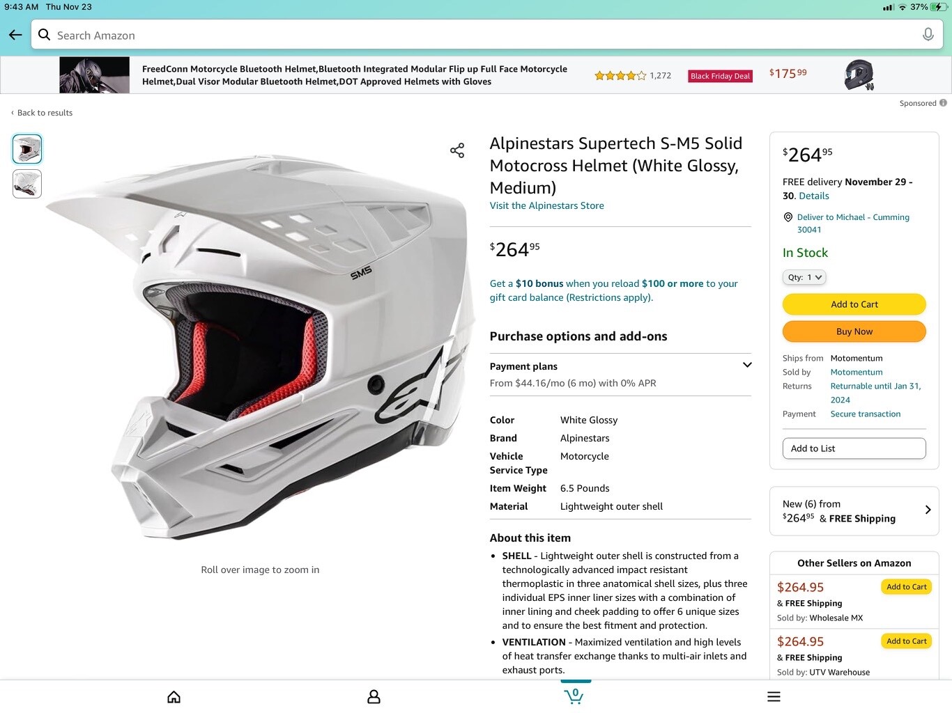 Alpinestars tech motocross hemet Alpinestars tech motocross hemet