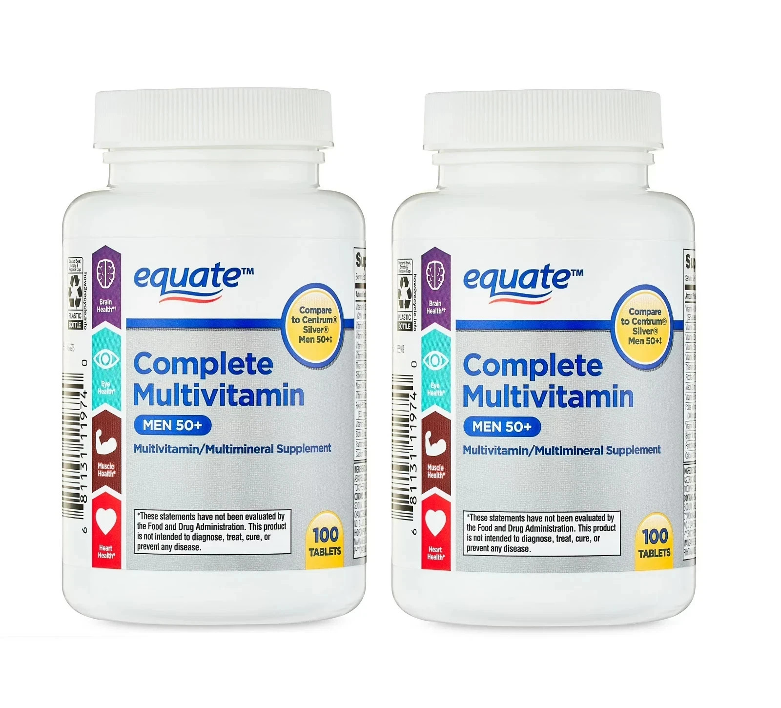 Equate Complete Multivitamin/Multimineral Supplement Tablets, 2 pack , 200 Count Equate Complete Multivitamin/Multimineral Supplement Tablets, 2 pack , 200 Count