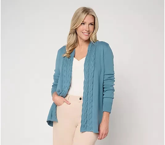 Belle by Kim Gravel Braided Cable Cardigan NWT  A714842