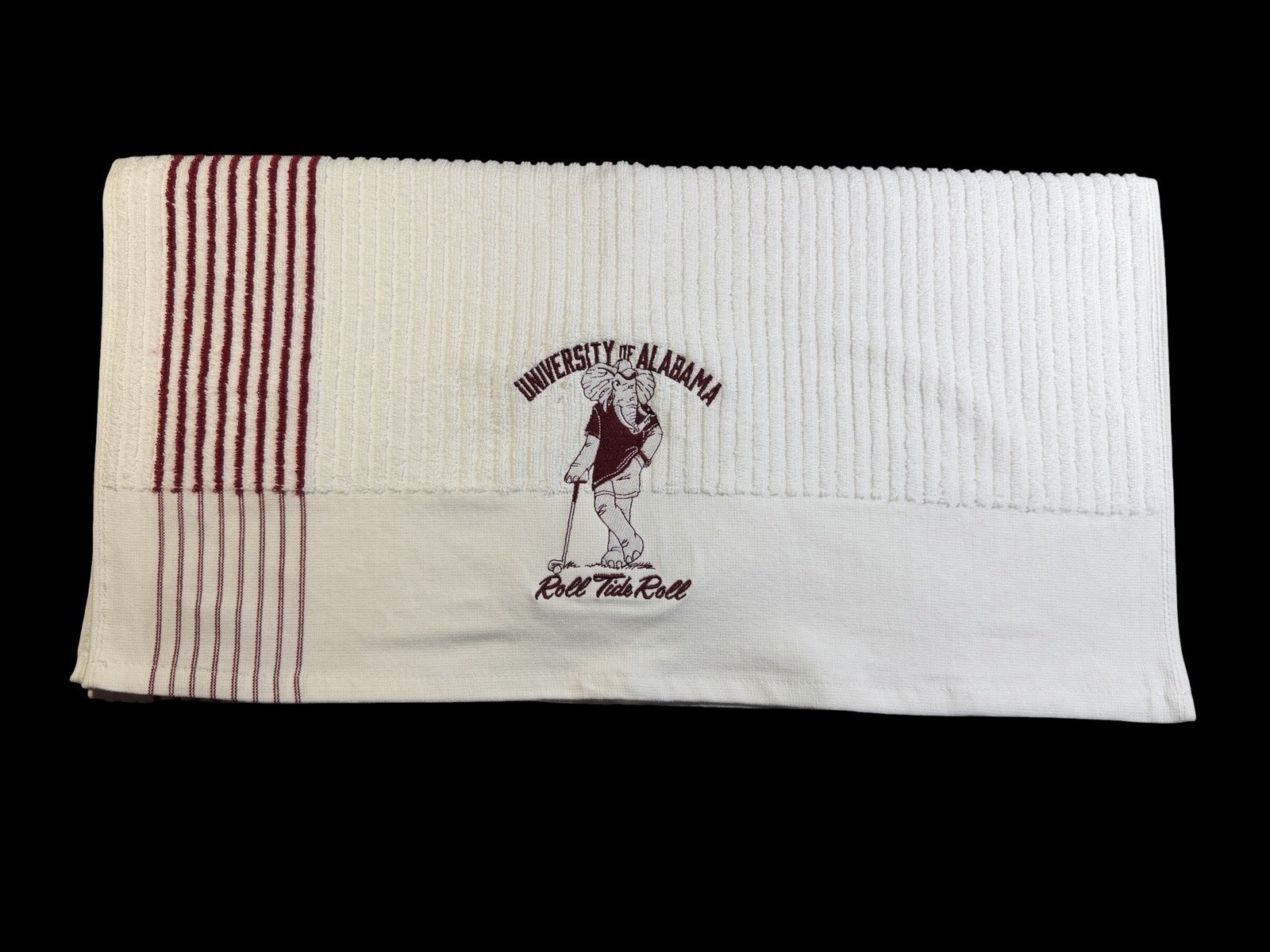 Univ of Alabama Golf Caddy Towel / 44in x 24in (49k Stitches) Vintage Logo Univ of Alabama Golf Caddy Towel / 44in x 24in (49k Stitches) Vintage Logo