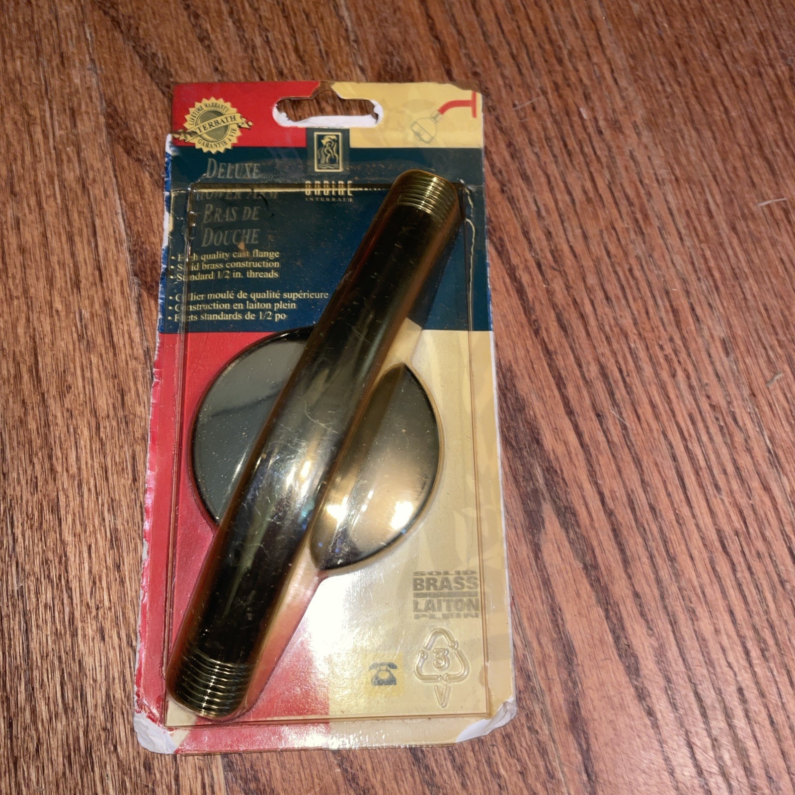 Solid Brass Shower Arm & Round Flange Vintage ONDINE INTERBATH NEW NIP C27418