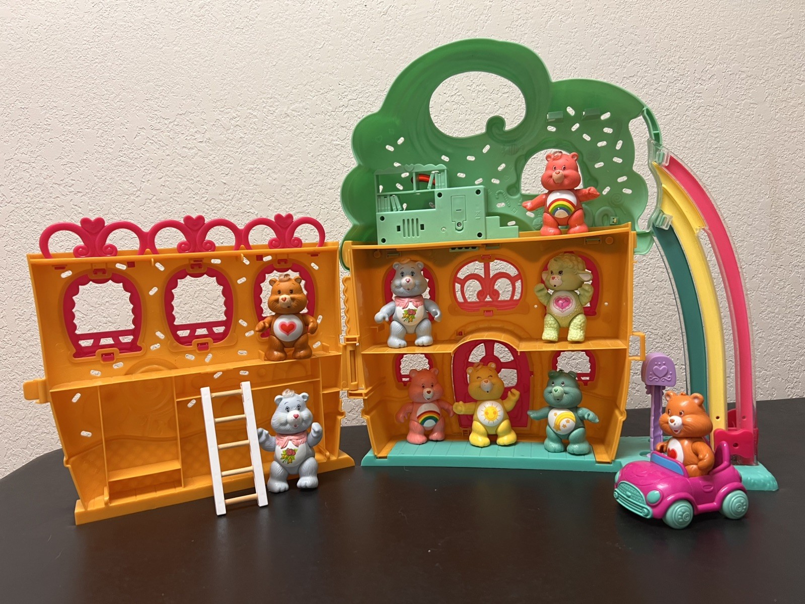 Vintage 1983 Care Bears  Play Set.  Comes with 9 Care Bears & Playhouse 