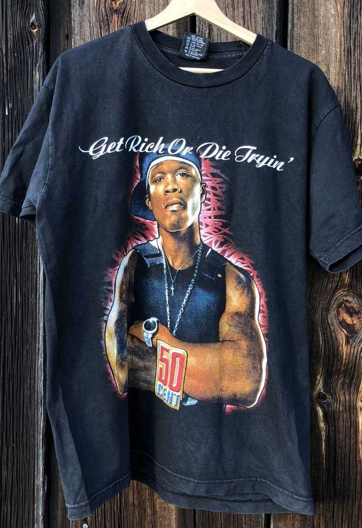 Vintage 2003 50 Cent T-Shirt Get Rich or Die Tryin\' - G-Unit Rare Rap tee PA7416 Vintage 2003 50 Cent T-Shirt Get Rich or Die Tryin\' - G-Unit Rare Rap tee PA7416