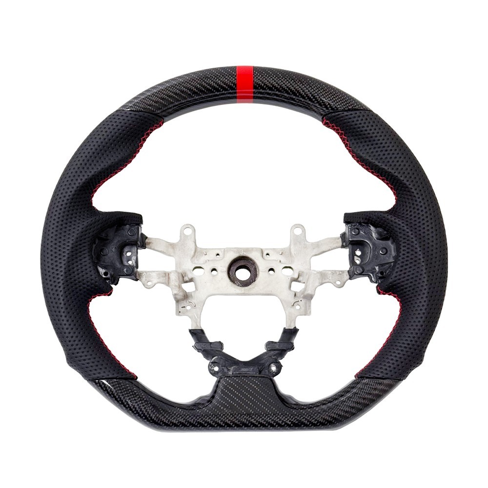 REVESOL Real Carbon Fiber Black Steering Wheel for 2012-2015 HONDA CIVIC GEN9 SI