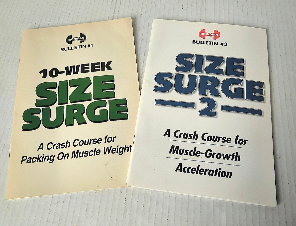 IronMan Magazine Size Surge & Size Surge 2 Bulletins #1 #3 1995, 1998