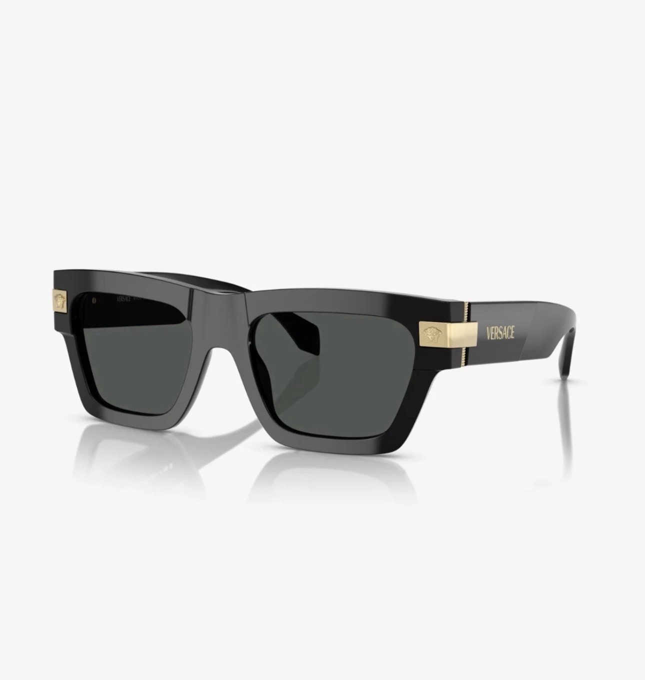 Versace VE4464 GB1/87 Medusa Black Square UNISEX Sunglasses New Italy Versace VE4464 GB1/87 Medusa Black Square UNISEX Sunglasses New Italy