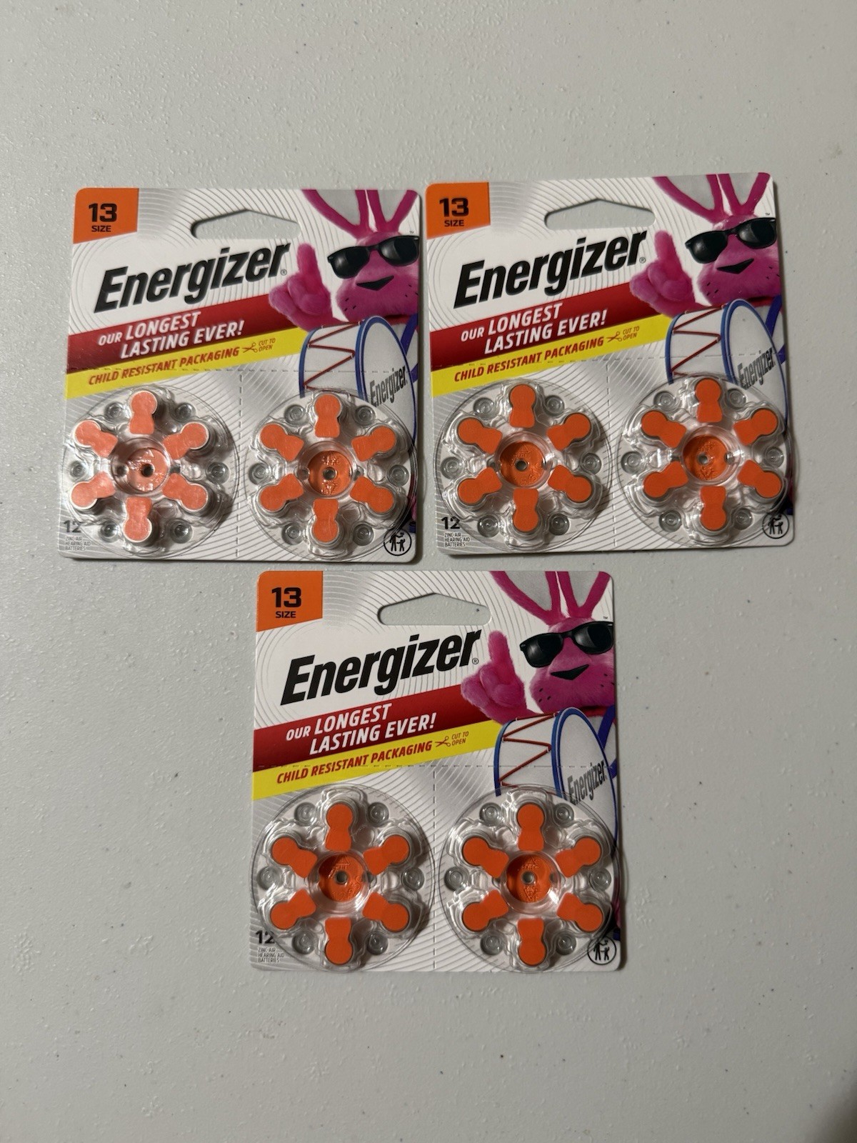 Energizer Size 13 Hearing Aid Batteries 36 Count 3 Packs of 12 Best By 07/2028