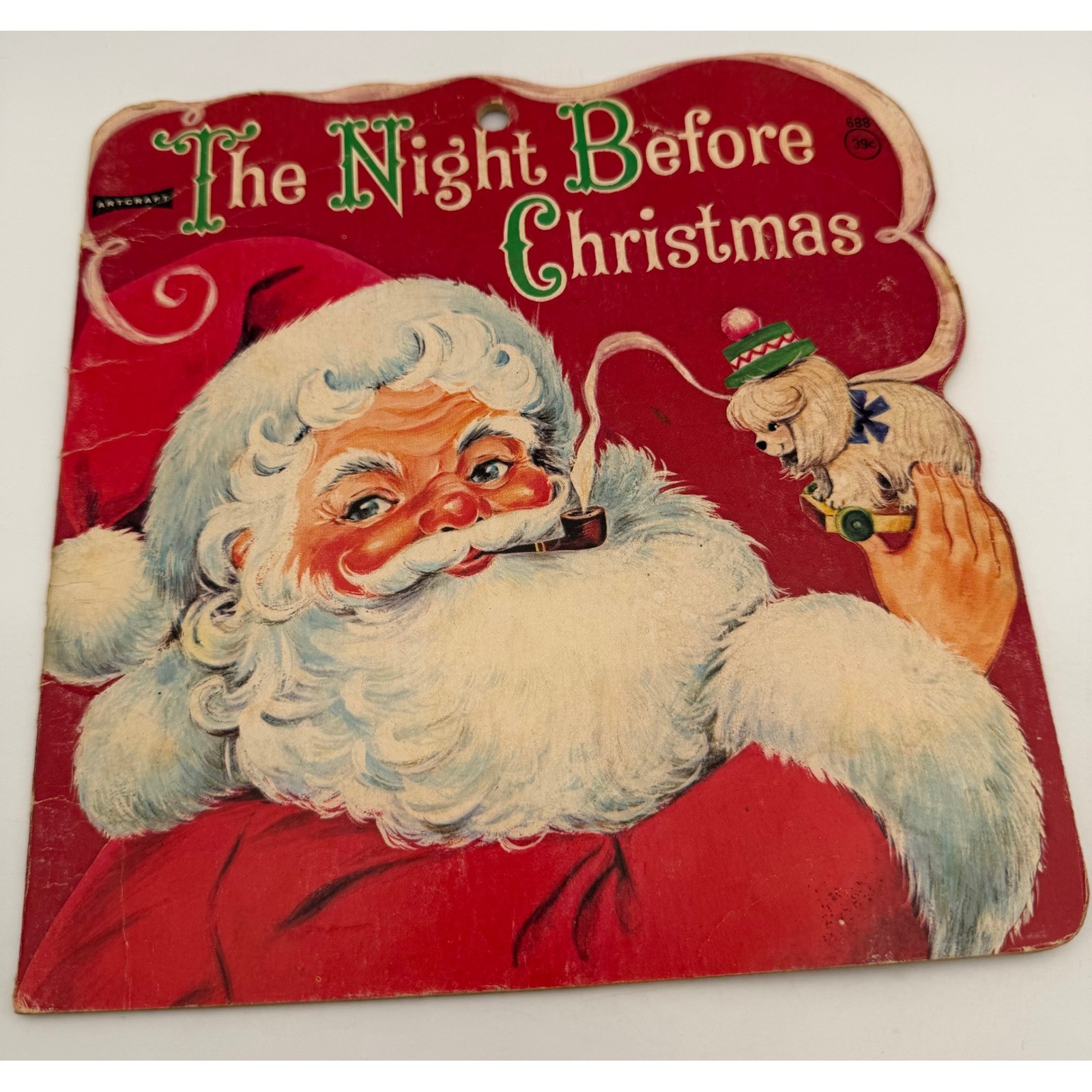 Vintage Artcraft The Night Before Christmas Die-Cut Book Saalfield 688 Santa