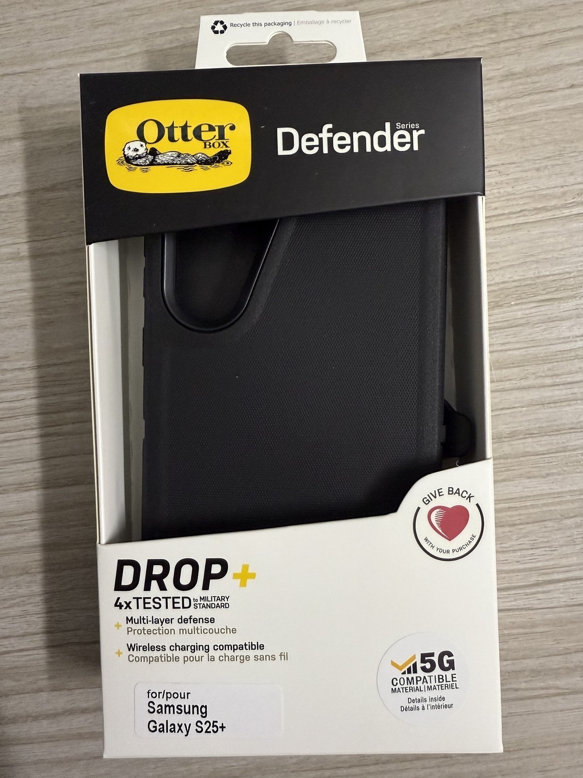 OtterBox Samsung Galaxy S25 Plus S25+ Defender Series Case - Black (No holster)