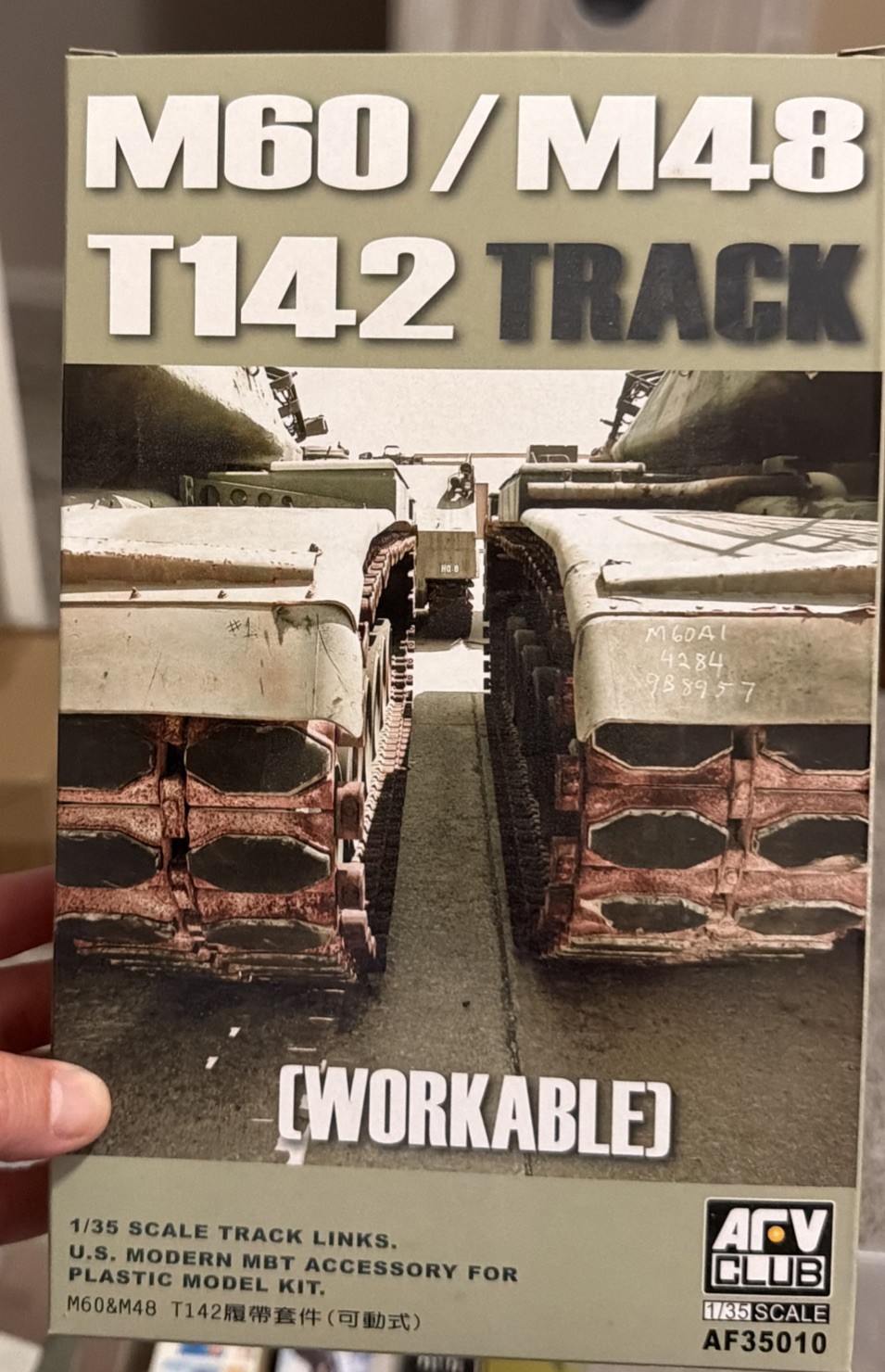 AFV Club AF35010 M60 M48 T142 Track Links 1/35 Workable Model Kit Contents Open AFV Club AF35010 M60 M48 T142 Track Links 1/35 Workable Model Kit Contents Open