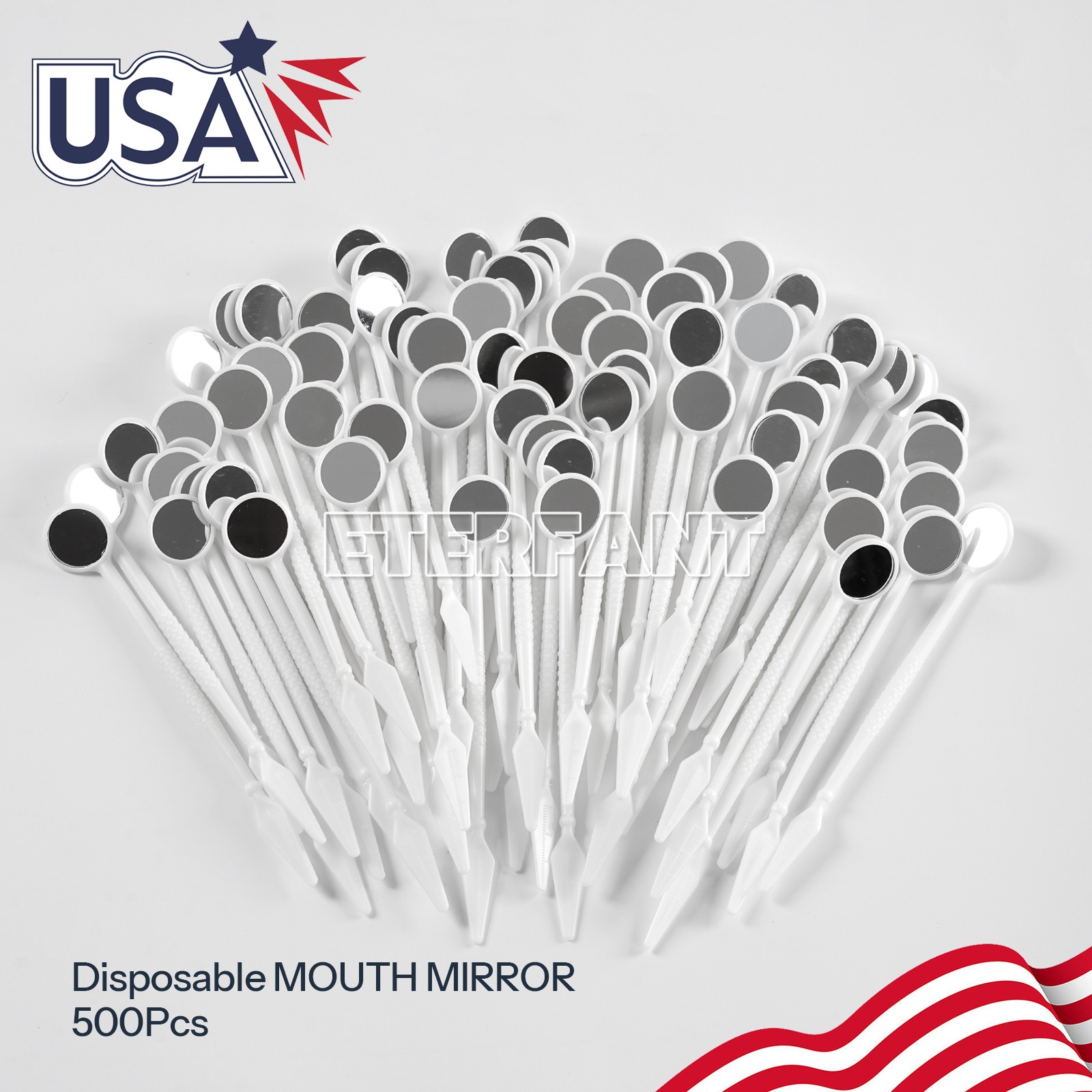 500/1000PCs Dental Disposable Mouth Exam Mirror Individually Packed Oral Mirrors