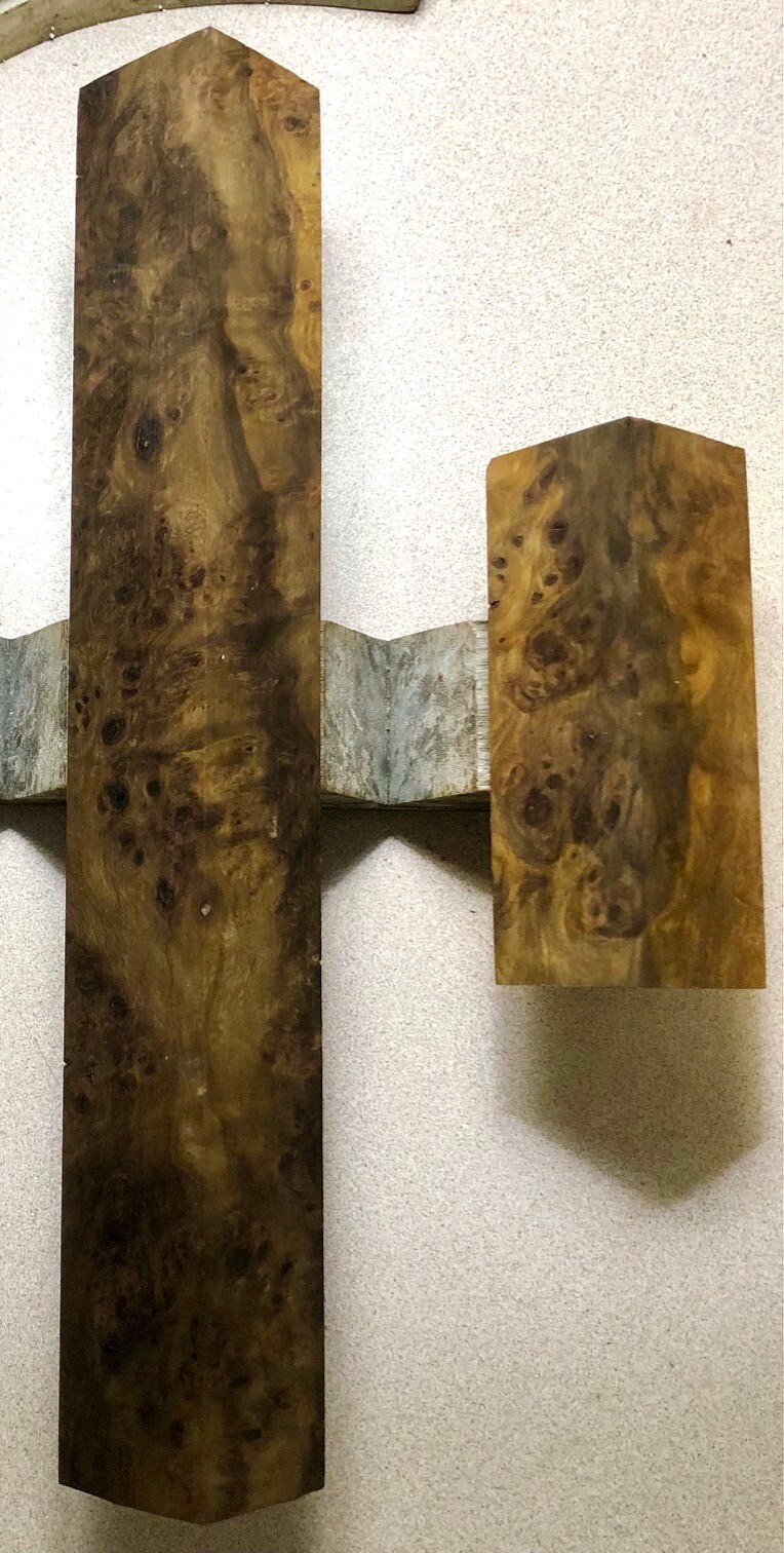 Black Olive Eye Burl Cue-Stock; 2 (pc) Kit, Handle/Forearm & Matching Butt-End