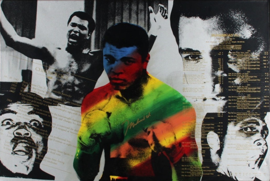 Muhammad Ali & Steve Kaufman Dual Signed 32x45 Limited Edition Serigraph Art JSA