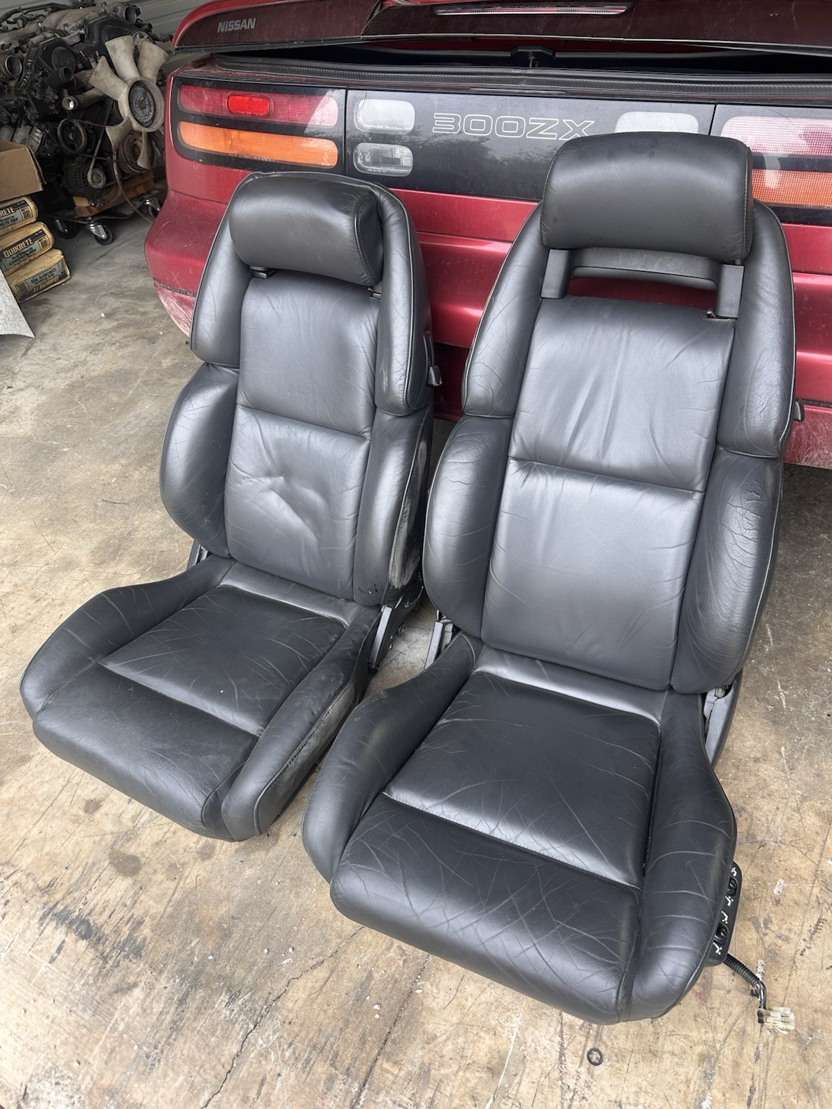 90-96 NISSAN Z32 300ZX SET OF 2 FRONT LEFT & RIGHT Leather SEAT OEM Seats