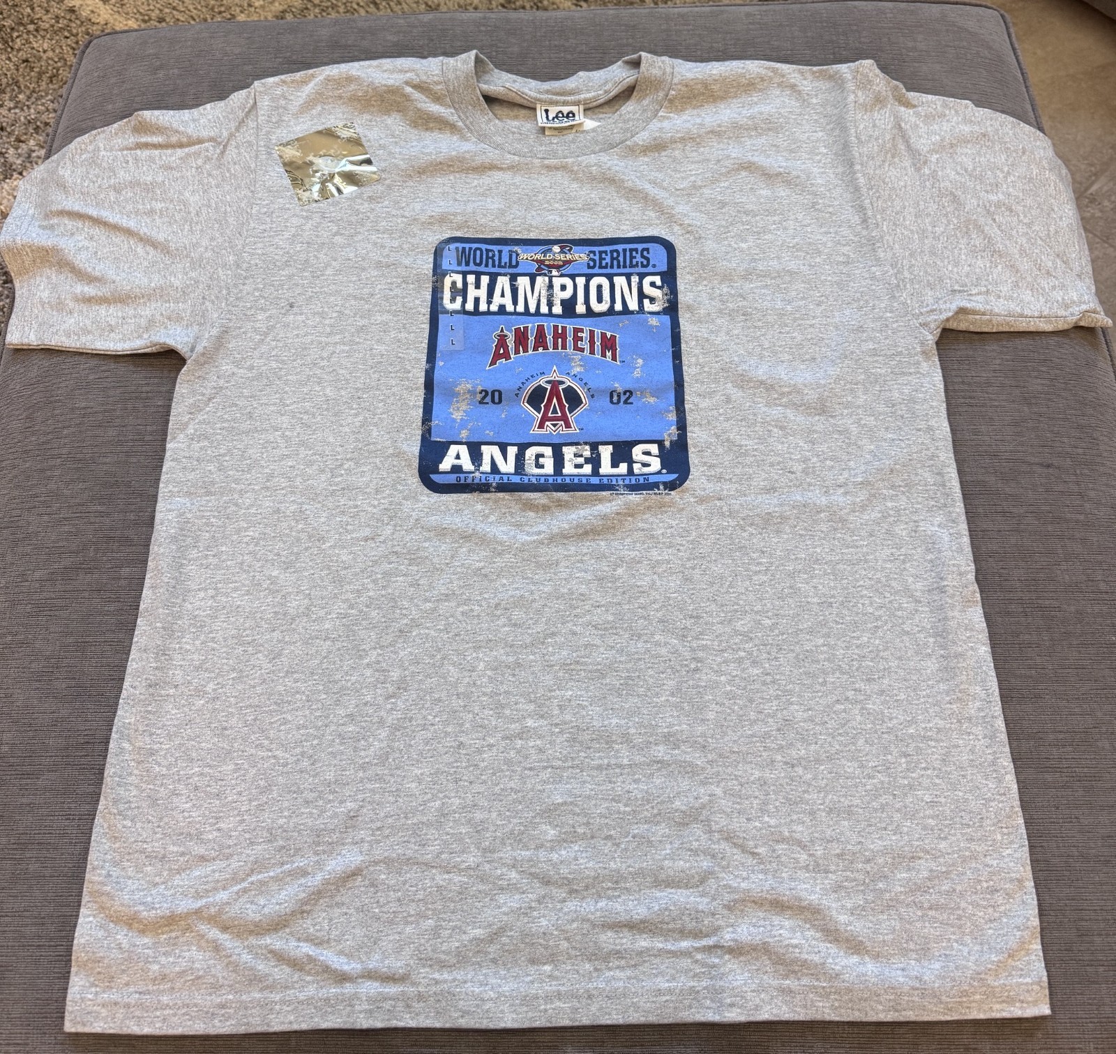 Vintage 2002 Anaheim Angels World Series T-Shirt Lee Sport Champions Large - NWT