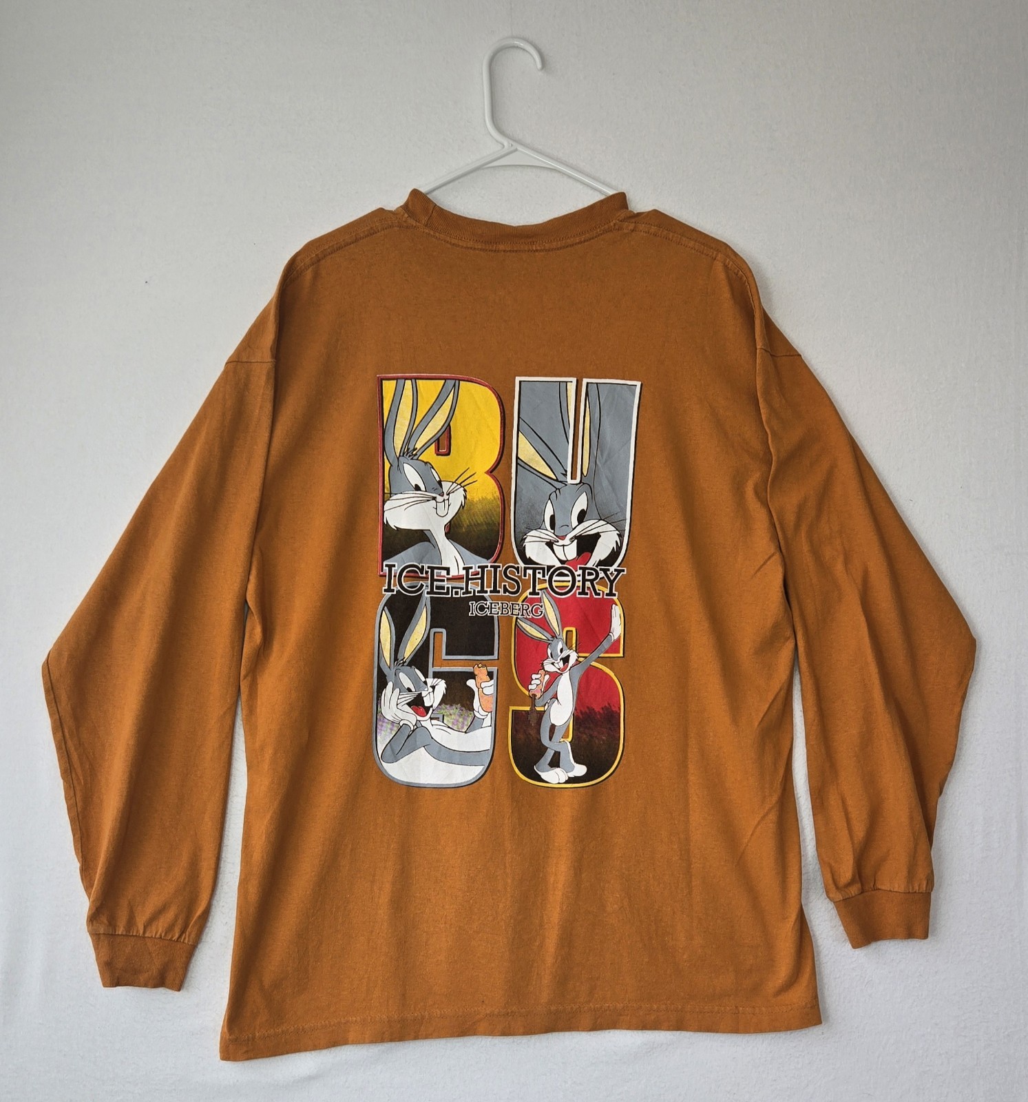 Vintage Bugs Bunny Looney Tunes Ice History Iceburg Shirt Mens XL Made In ITALY 