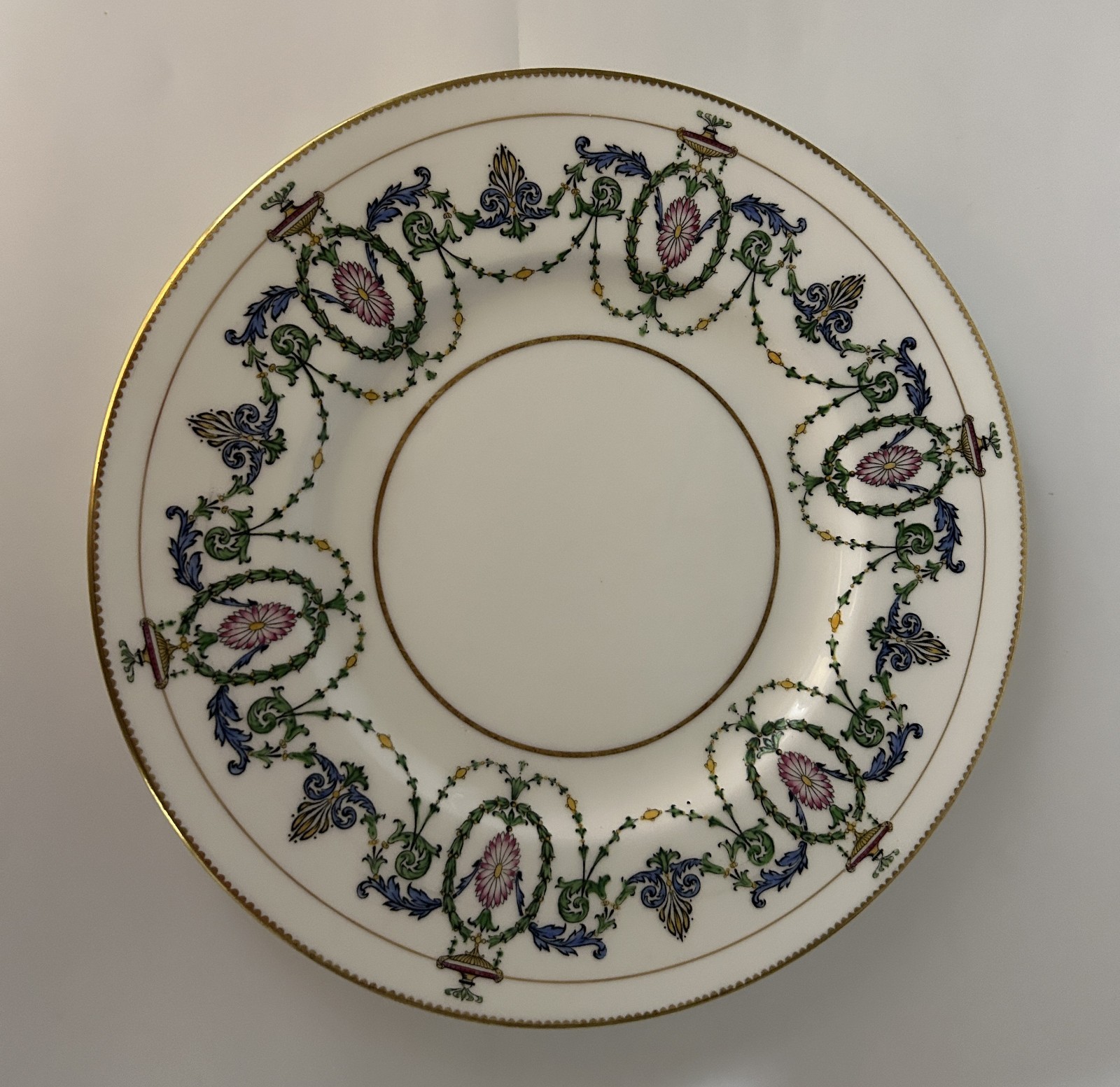 10 Antique Minton Dinner Plates H2581 With Raised Design, Circa 1913