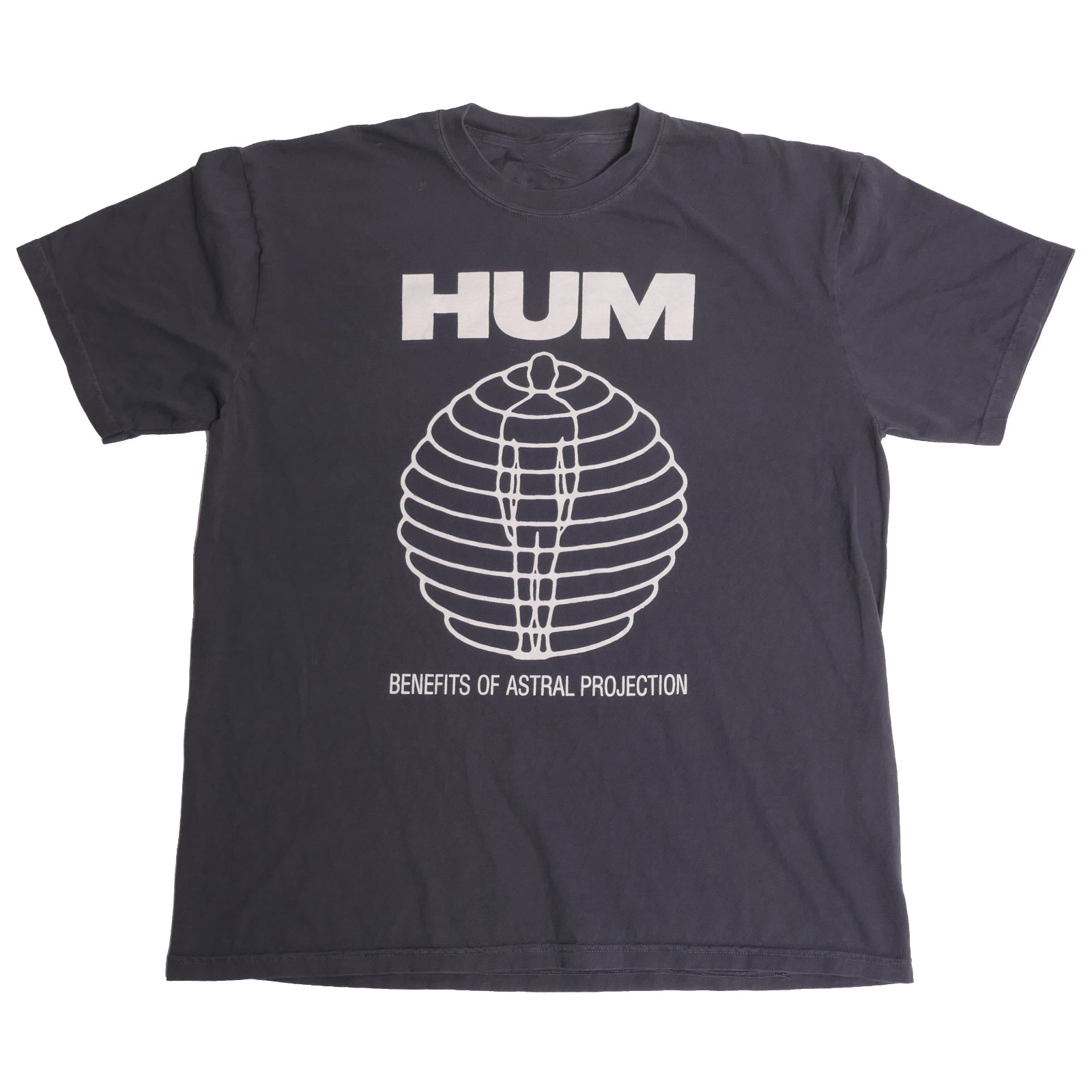 Vtg HUM Benefits of Astral Projection Cotton Black T Shirt For Men CM010