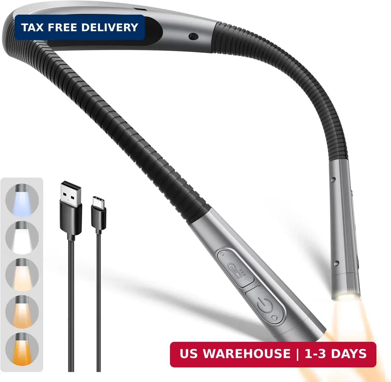 Upgraded Neck Light,100Hrs Slimmer Reading Light for Books in Bed