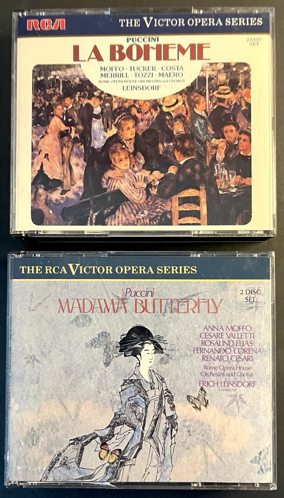 Puccini Opera 2 Double CD Set Lot La Boheme Madama Butterfly RCA Discs NM