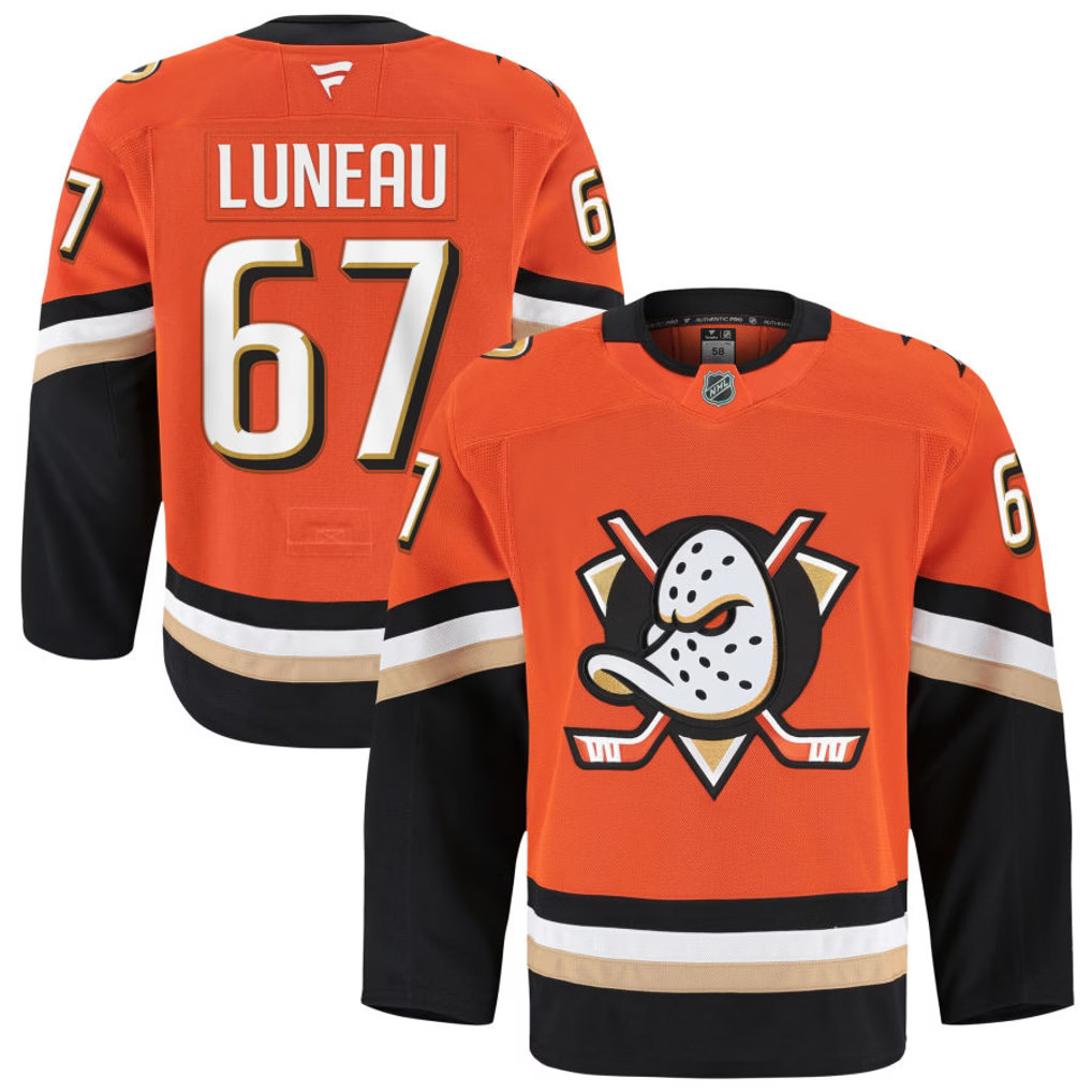 Tristan Luneau #67 Anaheim Ducks Jersey NWT - Sewn M-3XL