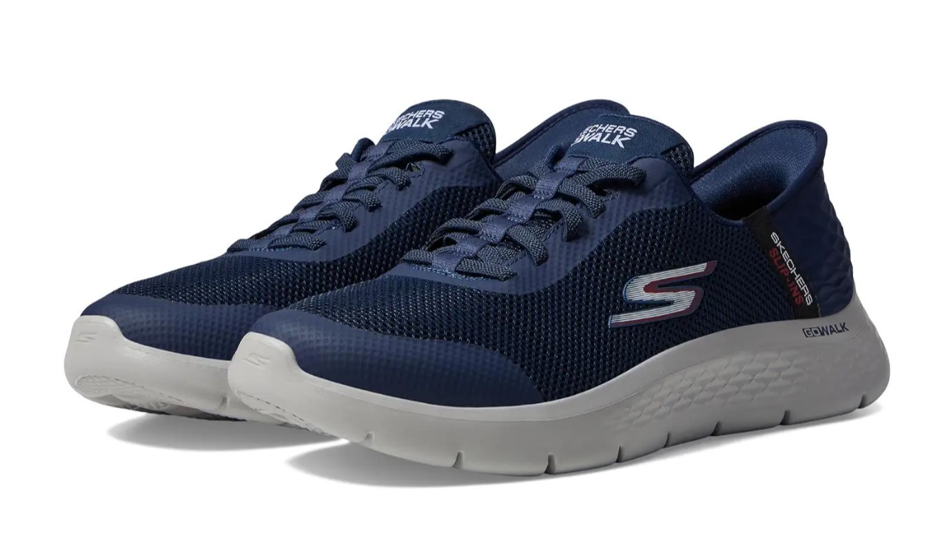 SALE  Men Skechers Go Walk Flex - Hands Up Navy, Medium & Wide