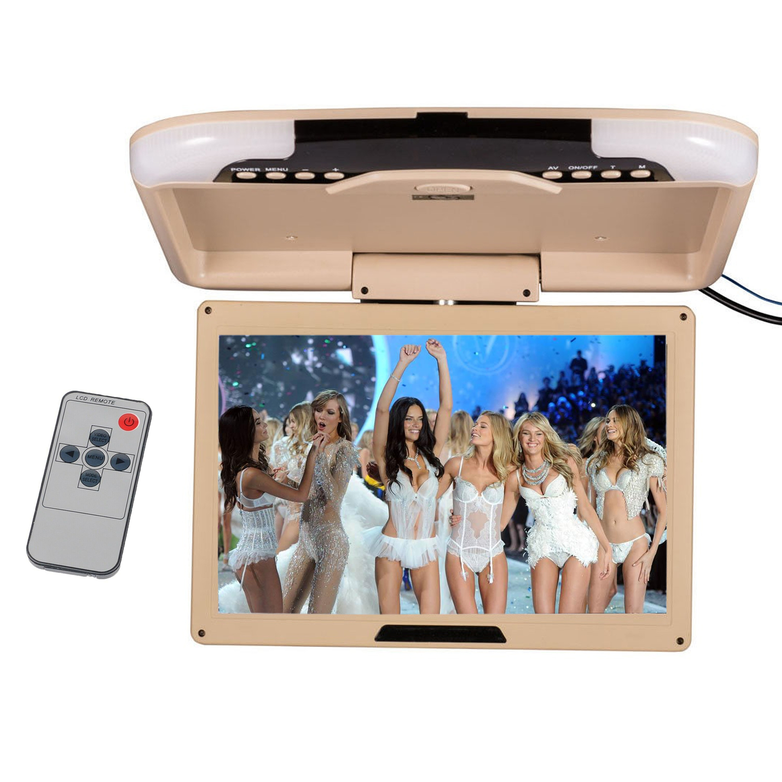 13inch  Beige Car Monitor LCD TFT Overhead Flip Down Car Ceiling Screen Beige US