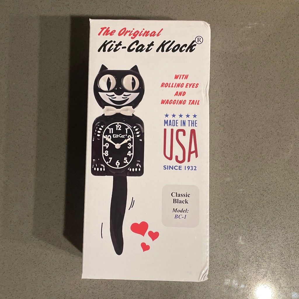 NIB Kit-Cat Klock Gentlemen The Original (Classic Black) Iconic Retro Cat Clock