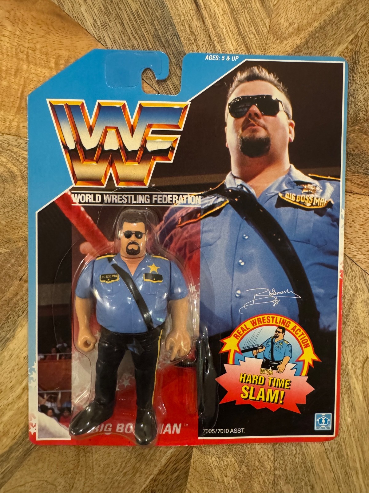 WWF Hasbro Big Boss Man Series 1 MOC - Excellent Condition - Wrestling Figure