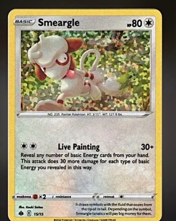 The Pokémon Company Smeargle 015/015 McDonald\'s 2022 Holo Promo Basic 80 HP