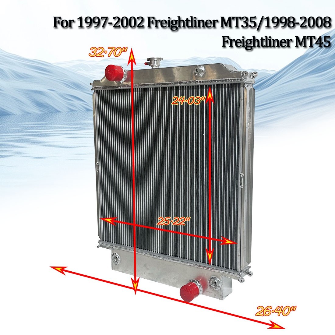 For 1997-2002 MT35 1998-2008 MT45 1999-2002 MT55 Freightliner Aluminum Radiator