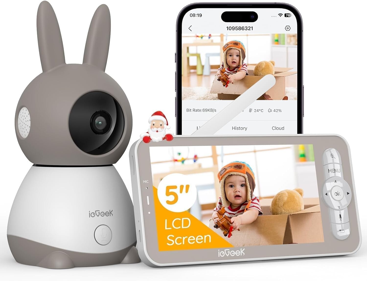 ieGeek 2K HD PTZ Baby Monitor, 5\