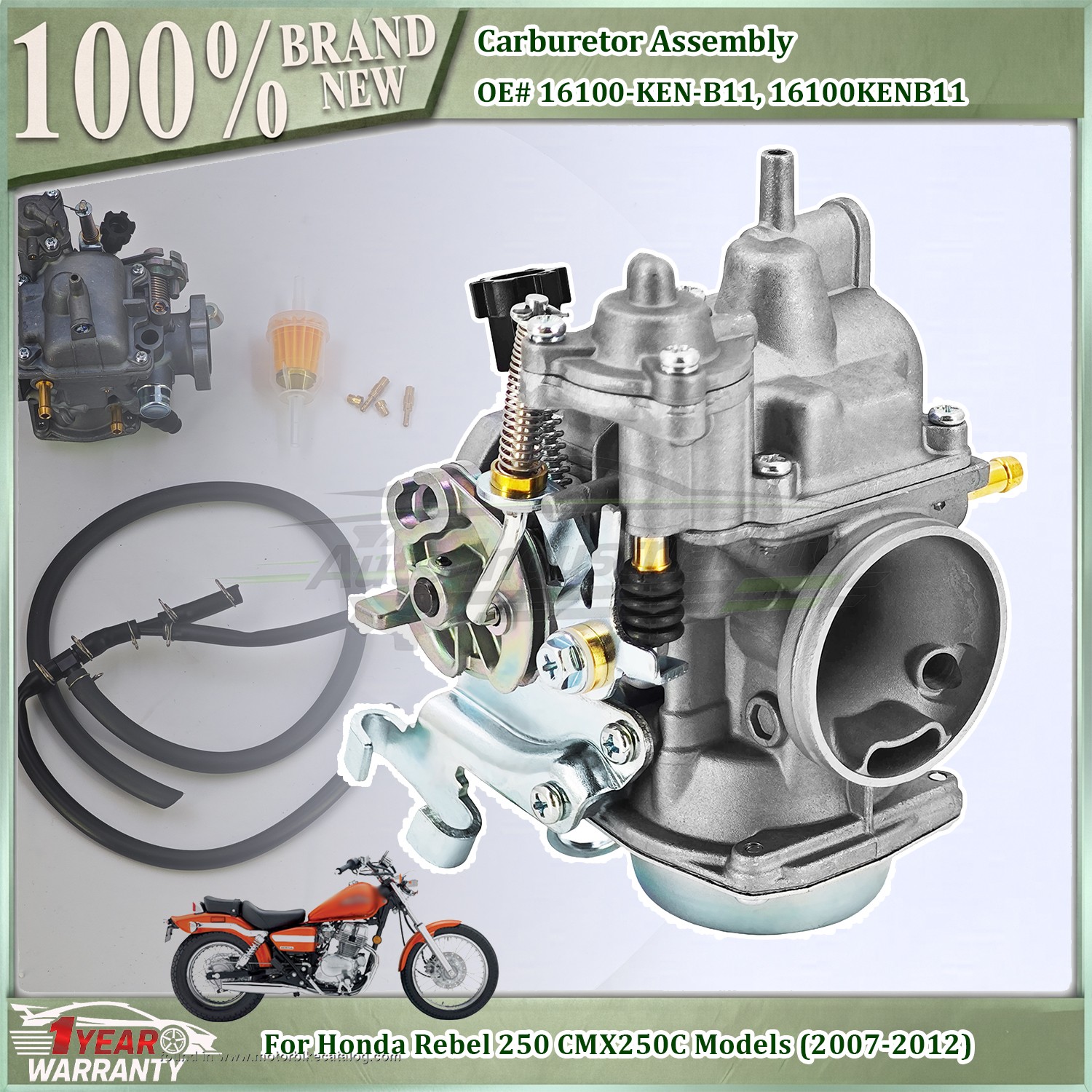 16100-KEN-B11 Carburetor Assembly For Honda Rebel 250 CMX250C Models 2007-2012