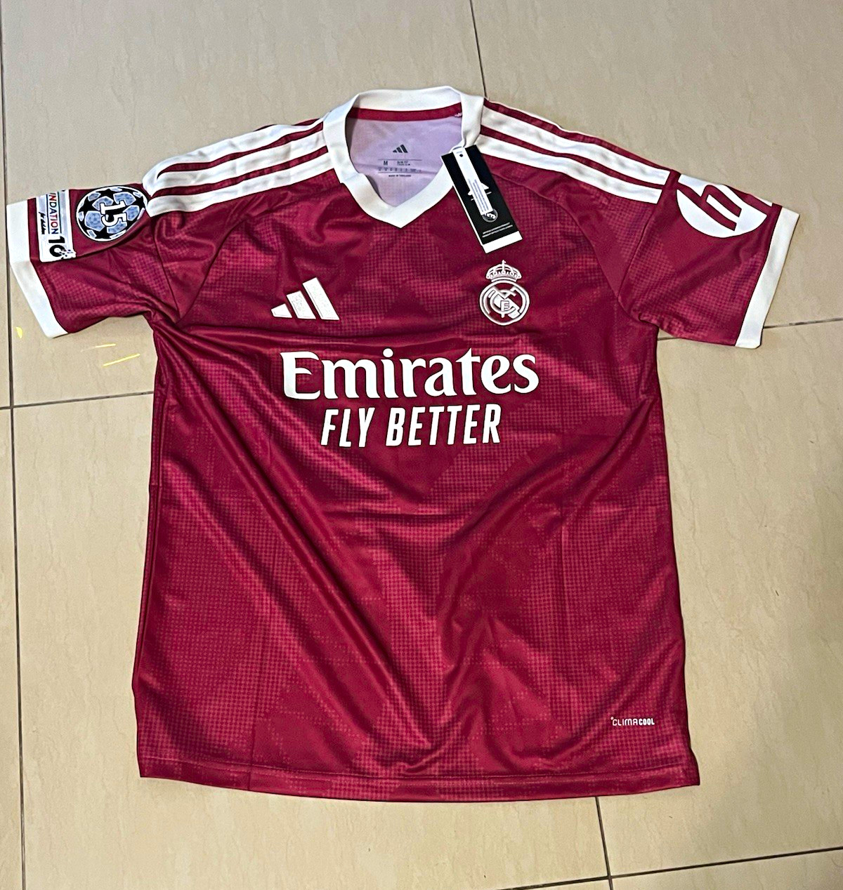adidas Real Madrid Vini Jr #7 Soccer Jersey Maroon/White Size M adidas Real Madrid Vini Jr #7 Soccer Jersey Maroon/White Size M