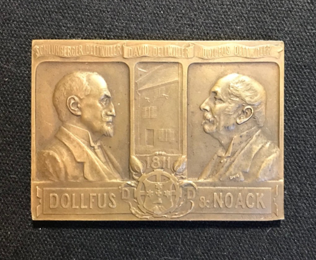 1911 Dollfus & Noack Bronze plaque medal Centenary of Mulhouse Belfort 1911 Dollfus & Noack Bronze plaque medal Centenary of Mulhouse Belfort