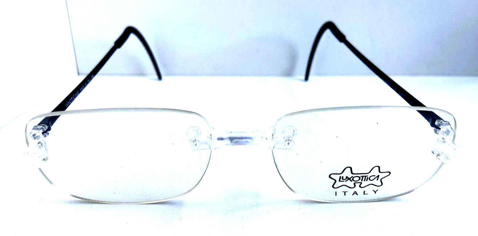 Luxottica LU3550 3550 716 Rimless Black Men's Women's Eyeglasses Frame Italy 