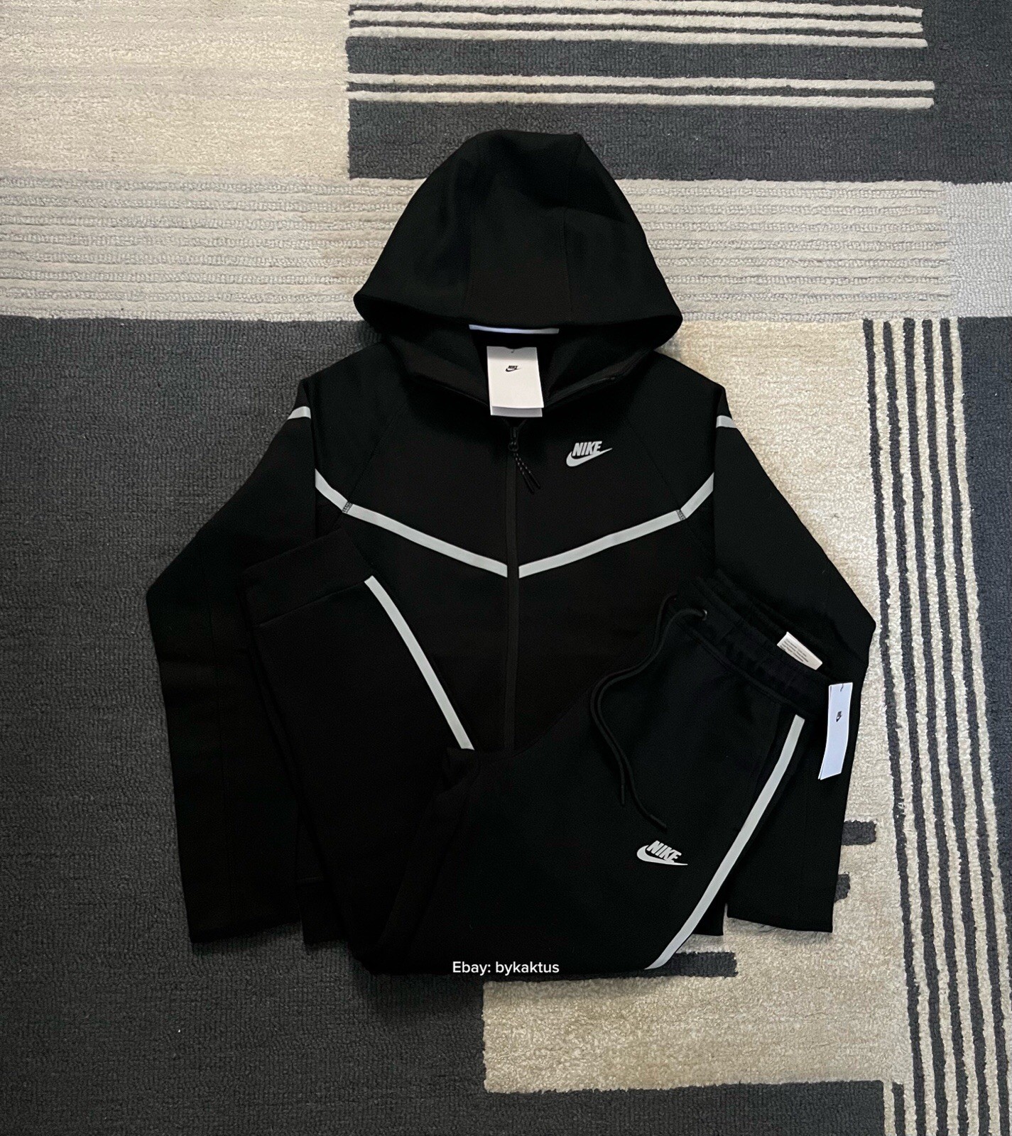 Nike Tech Fleece Black Reflective Hoodie & Pants Set Sizes S-L |FREE SHIPPING|