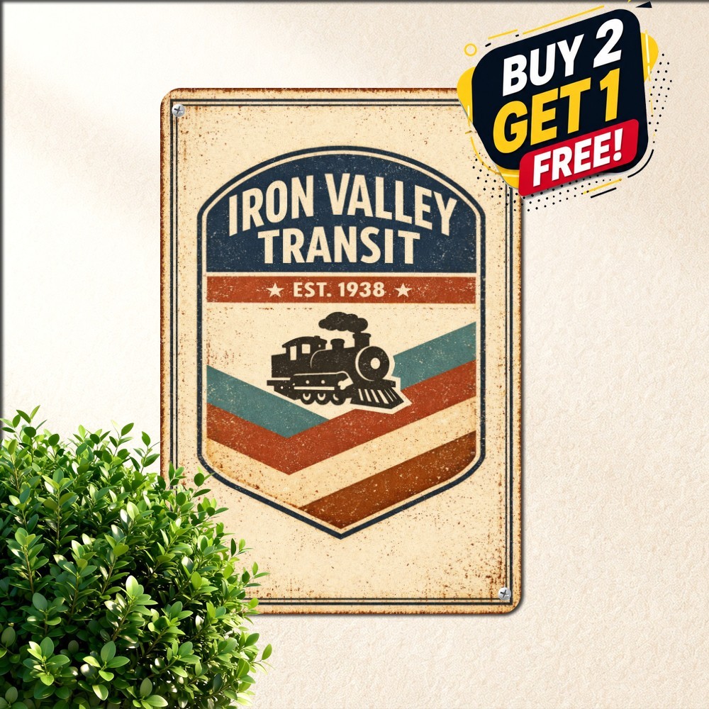 Historic Transcontinental Railroad Locomotive Train Metal Tin Sign 8x12 In