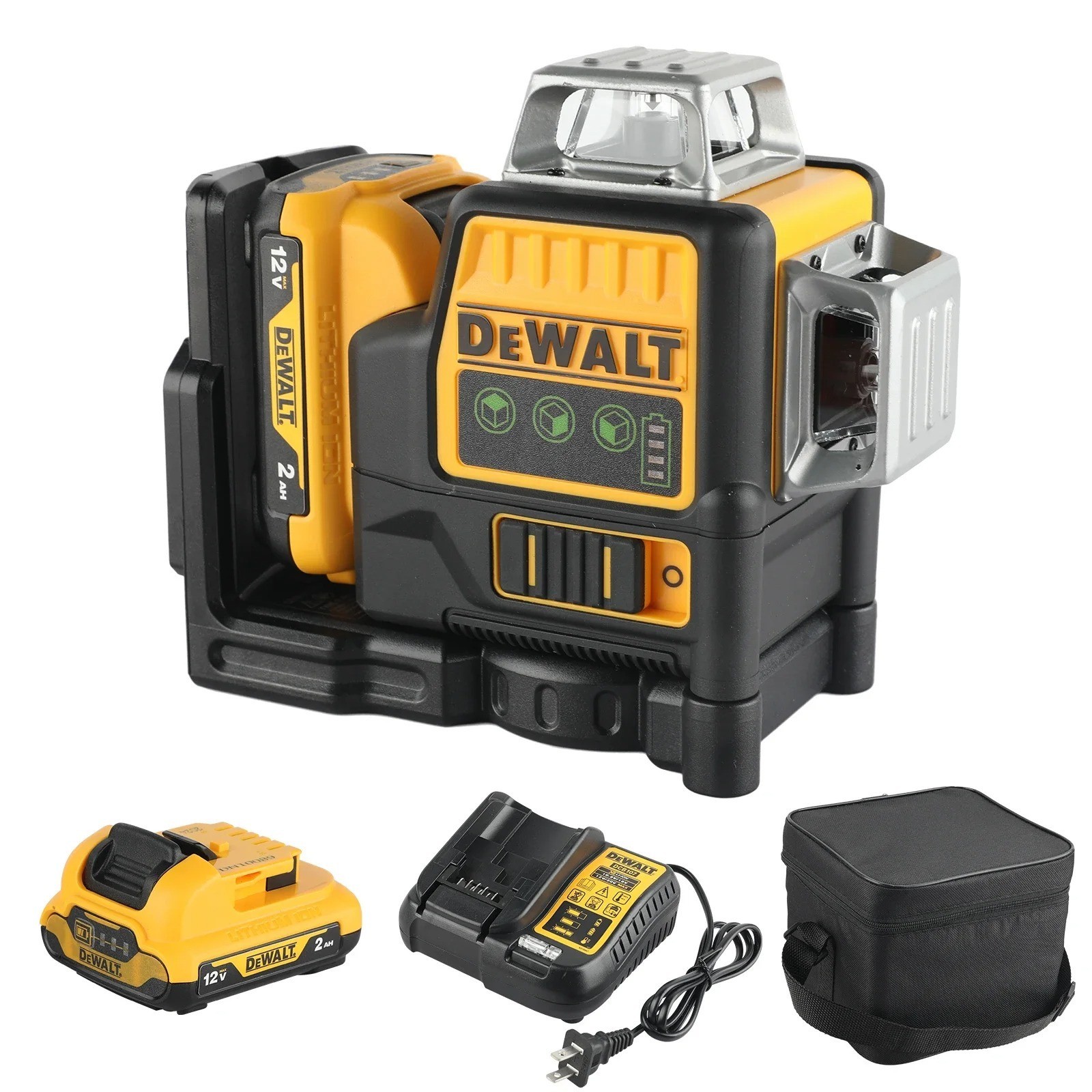DEWALT DW089LG 12V Green Line 3x360 Degree Laser Level + Battery + Charger